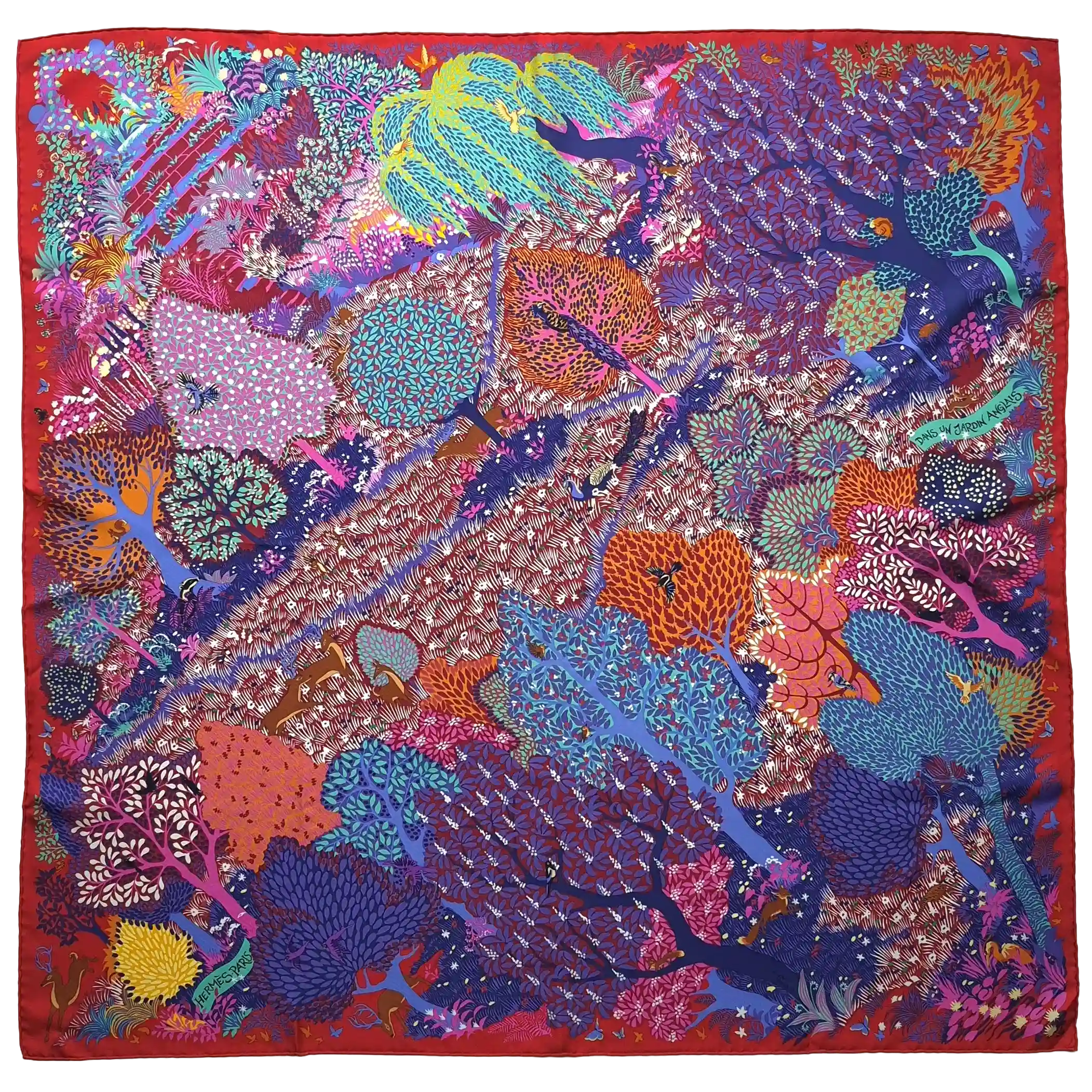 hermes jardin anglais alice shirley silk scarf red coral floral