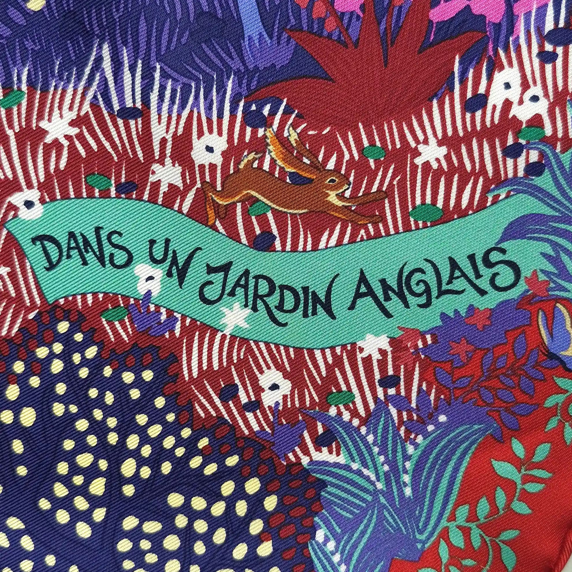 hermes jardin anglais alice shirley silk scarf red coral floral detail