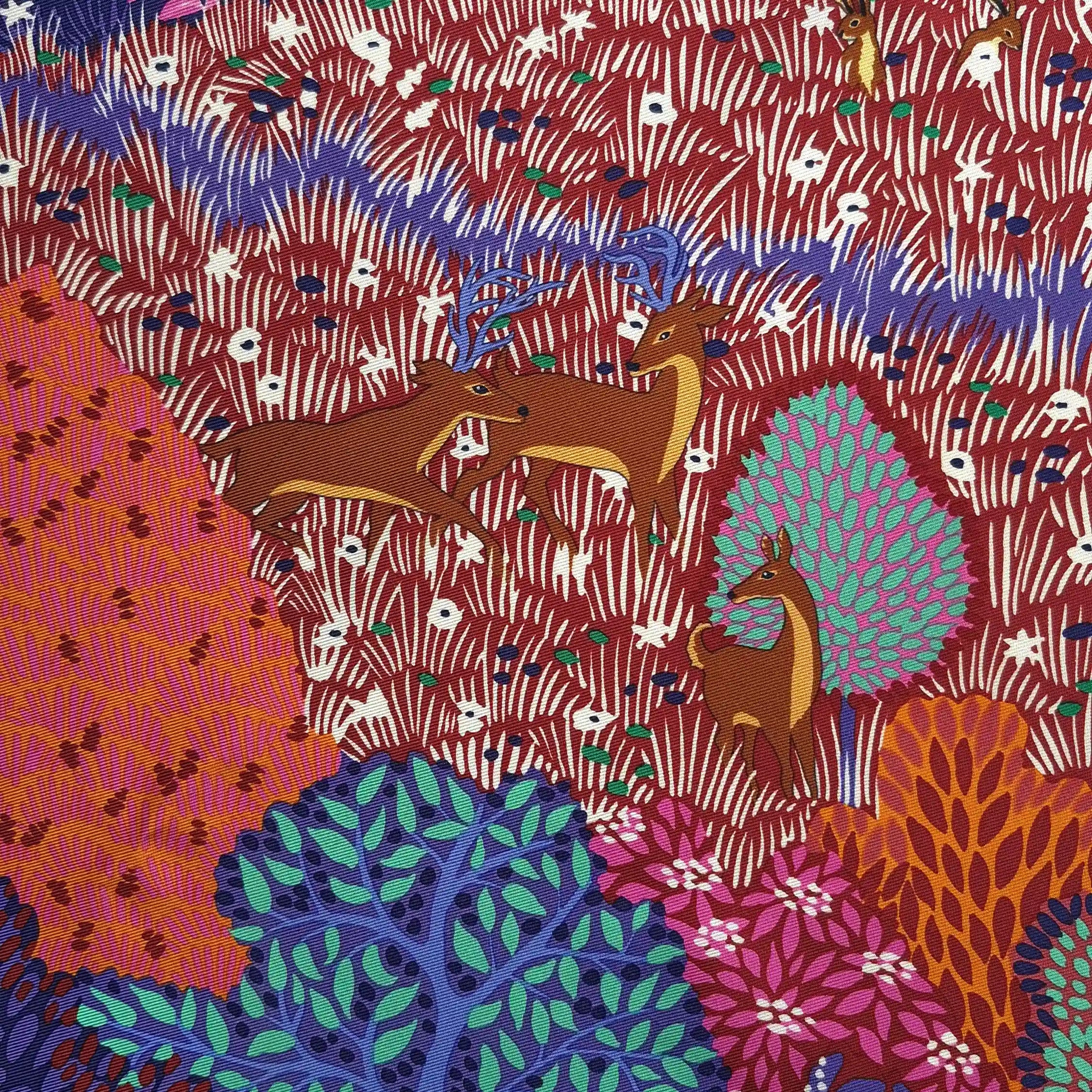 hermes jardin anglais alice shirley silk scarf red coral floral detail