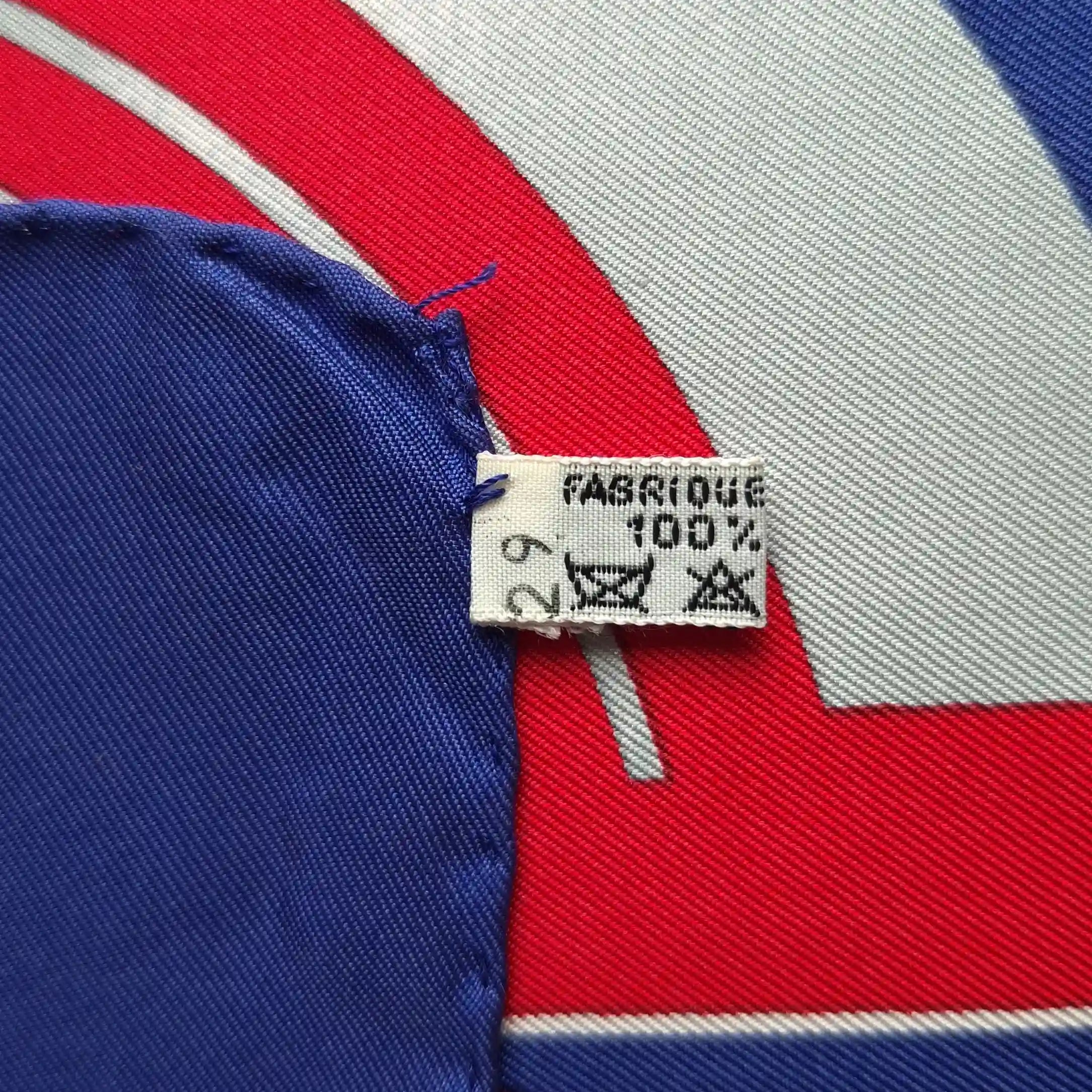 hermes air france silk scarf label tag detail