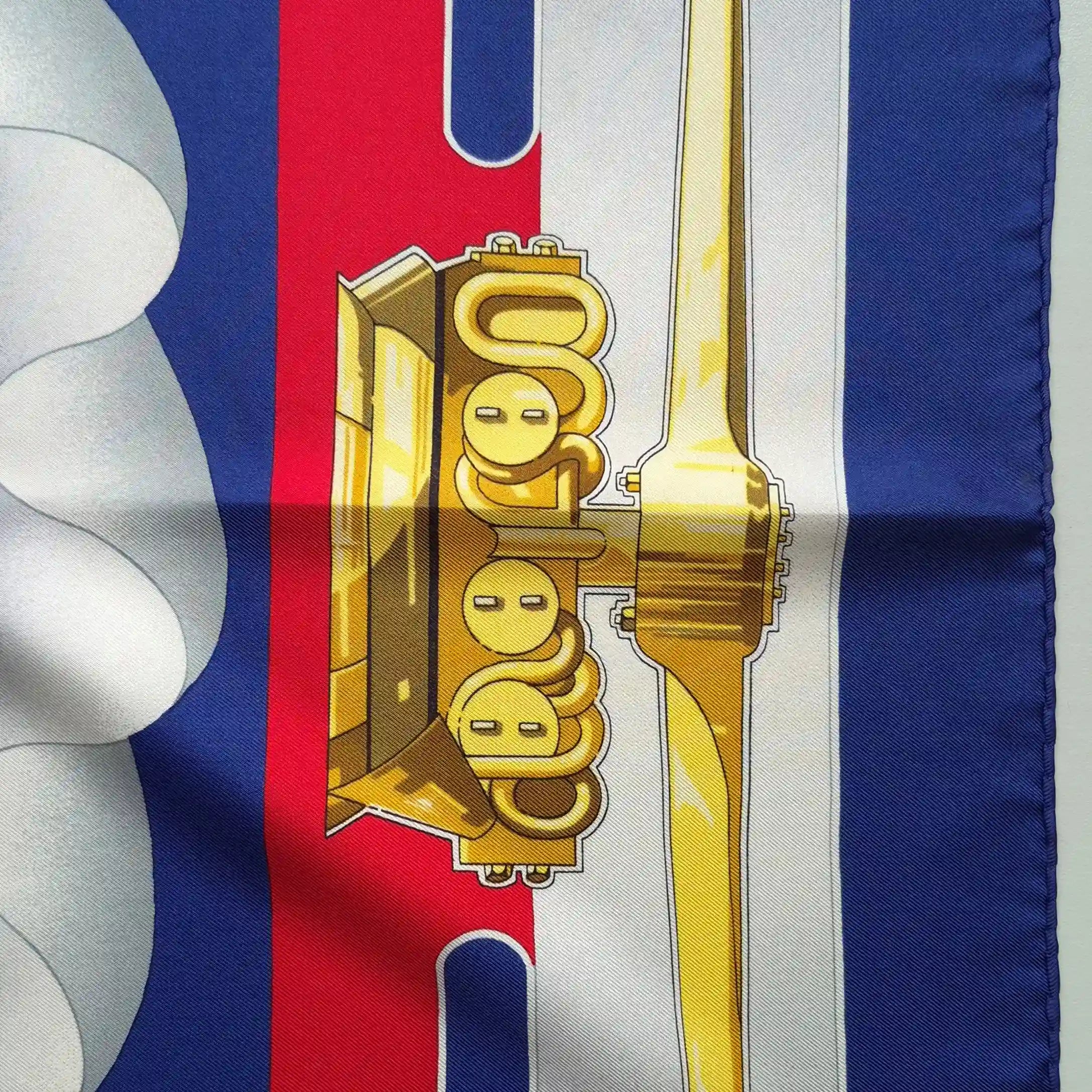 hermes air france silk scarf label tag detail