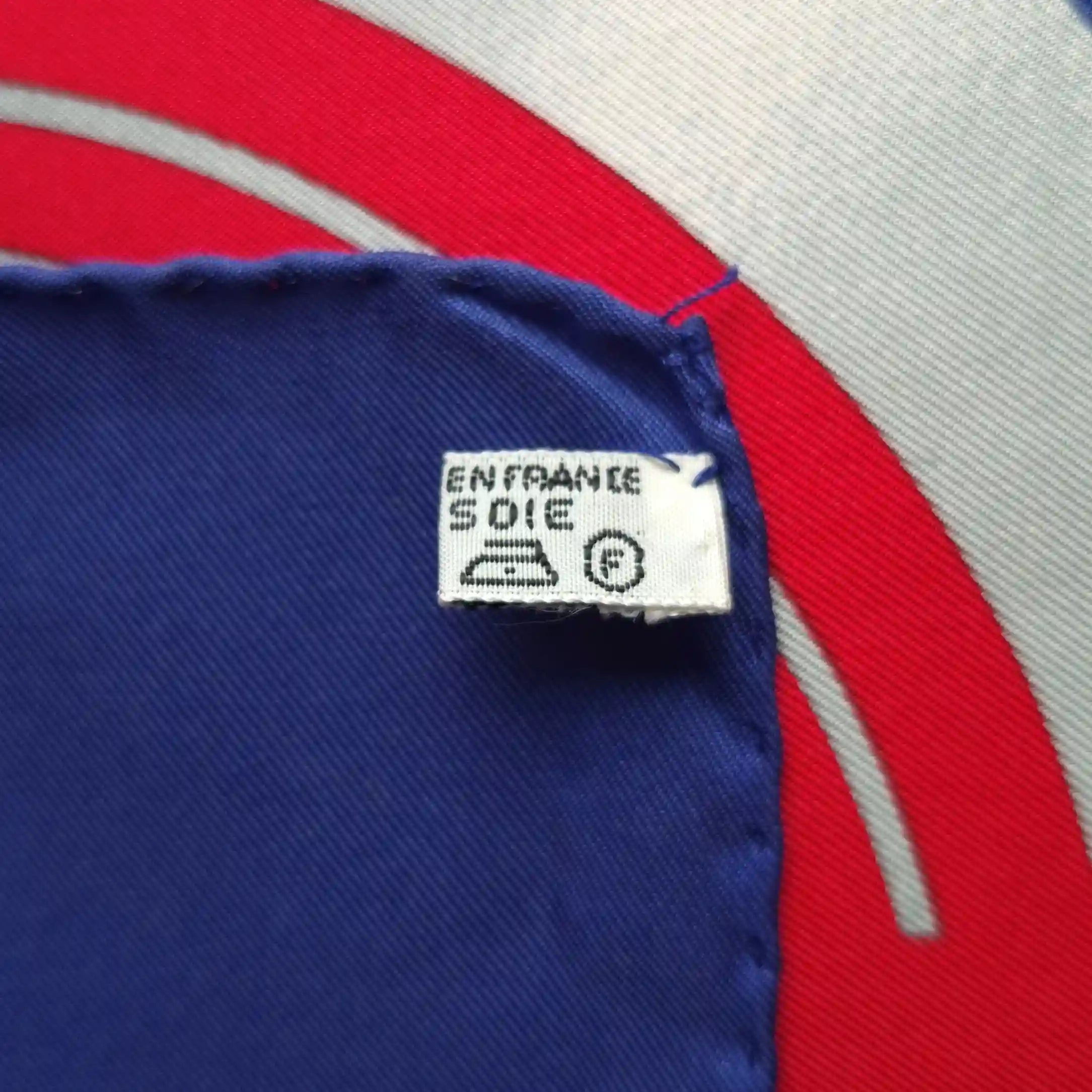 hermes air france silk scarf label tag detail
