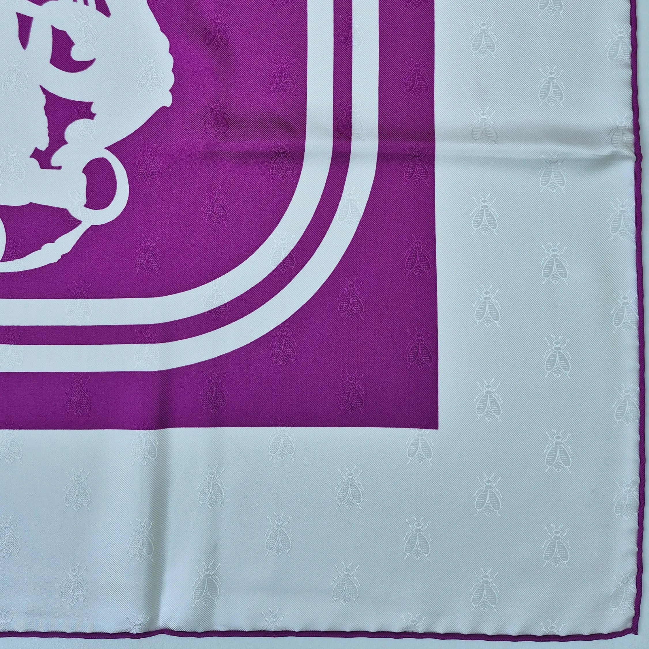 hermes brides de gala hugo grygkar silk scarf purple white equestrian bridle