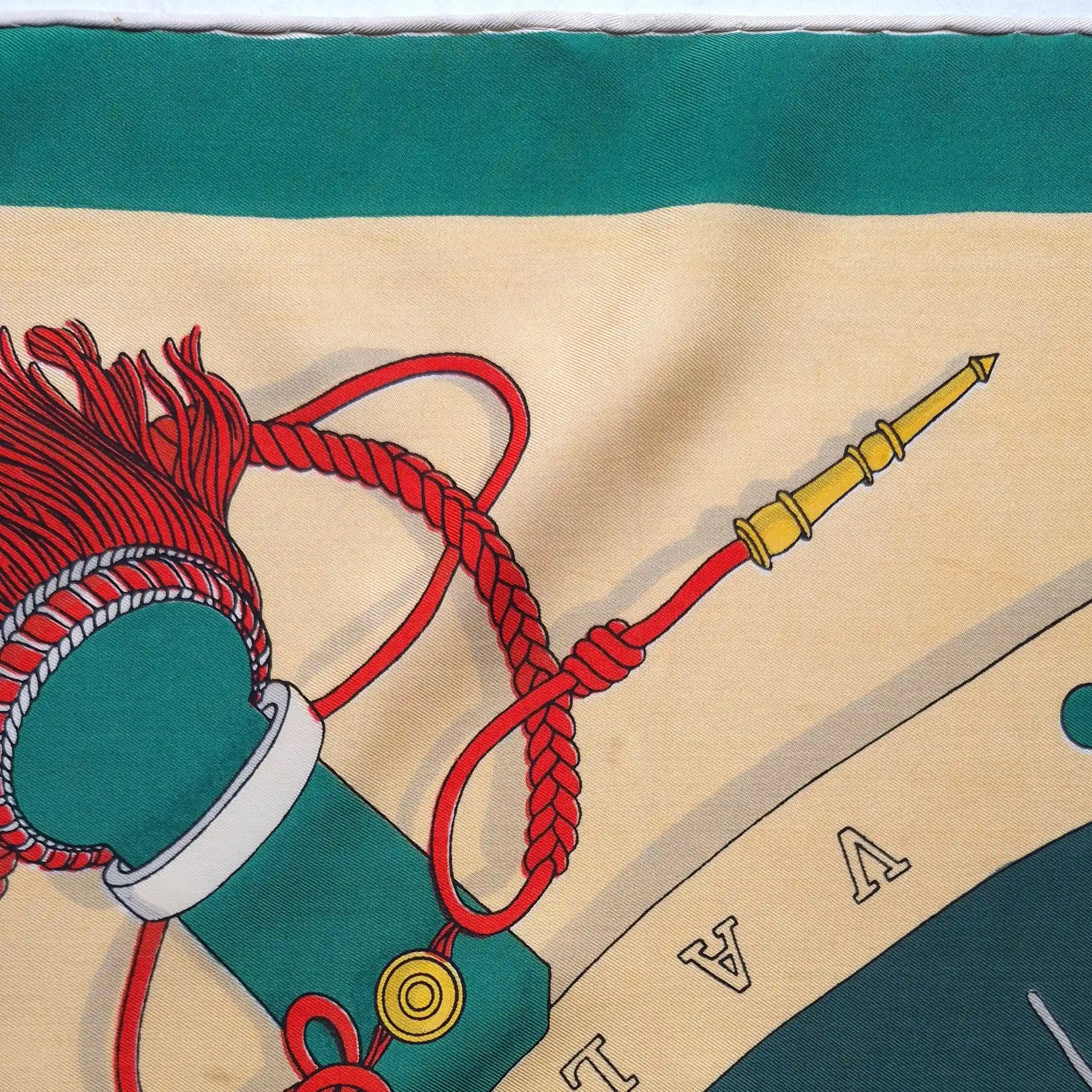hermes a la gloire de la legion etrangere hugo grygkar 1951 silk scarf detail