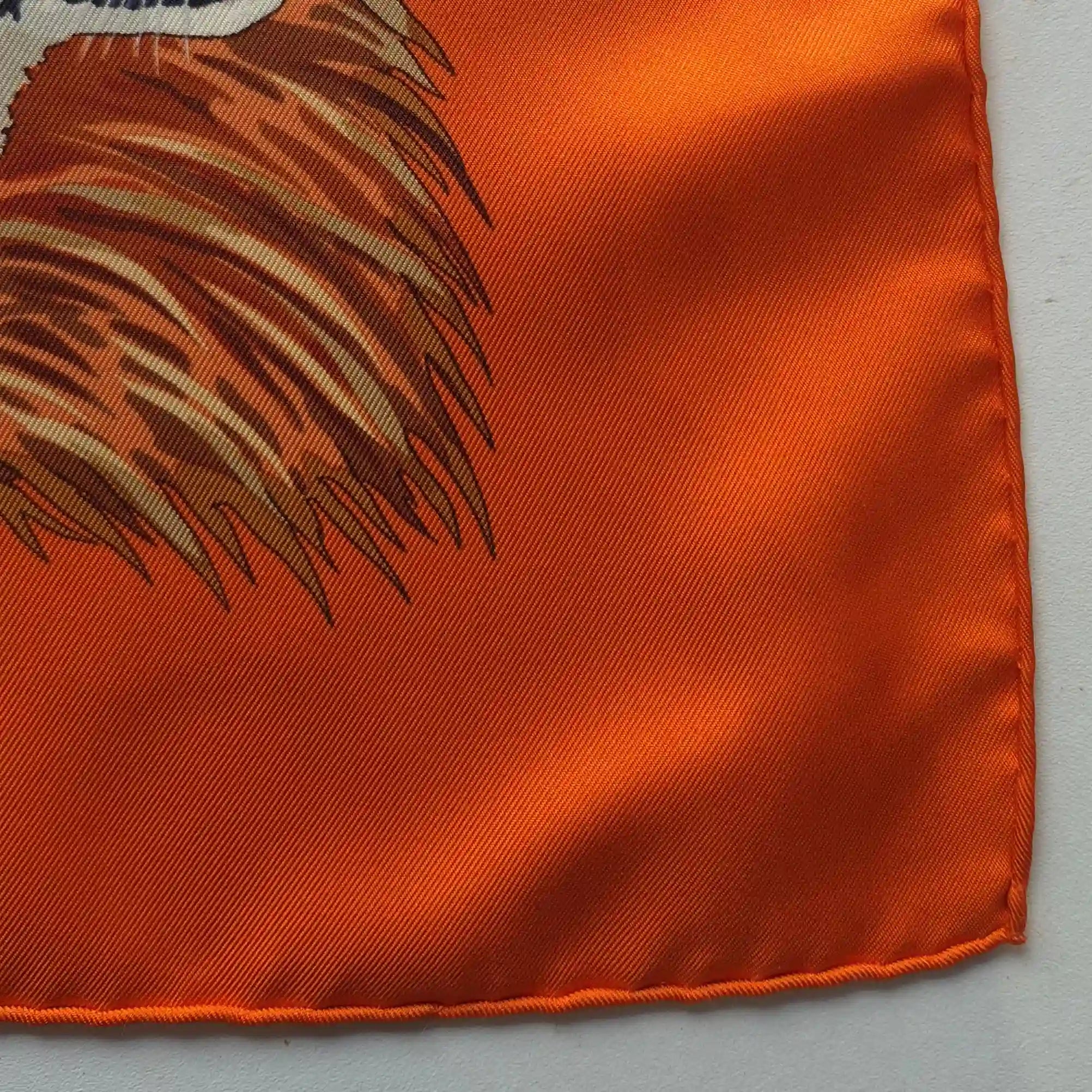 Hermès silk twill scarf Les Guépards detail 8