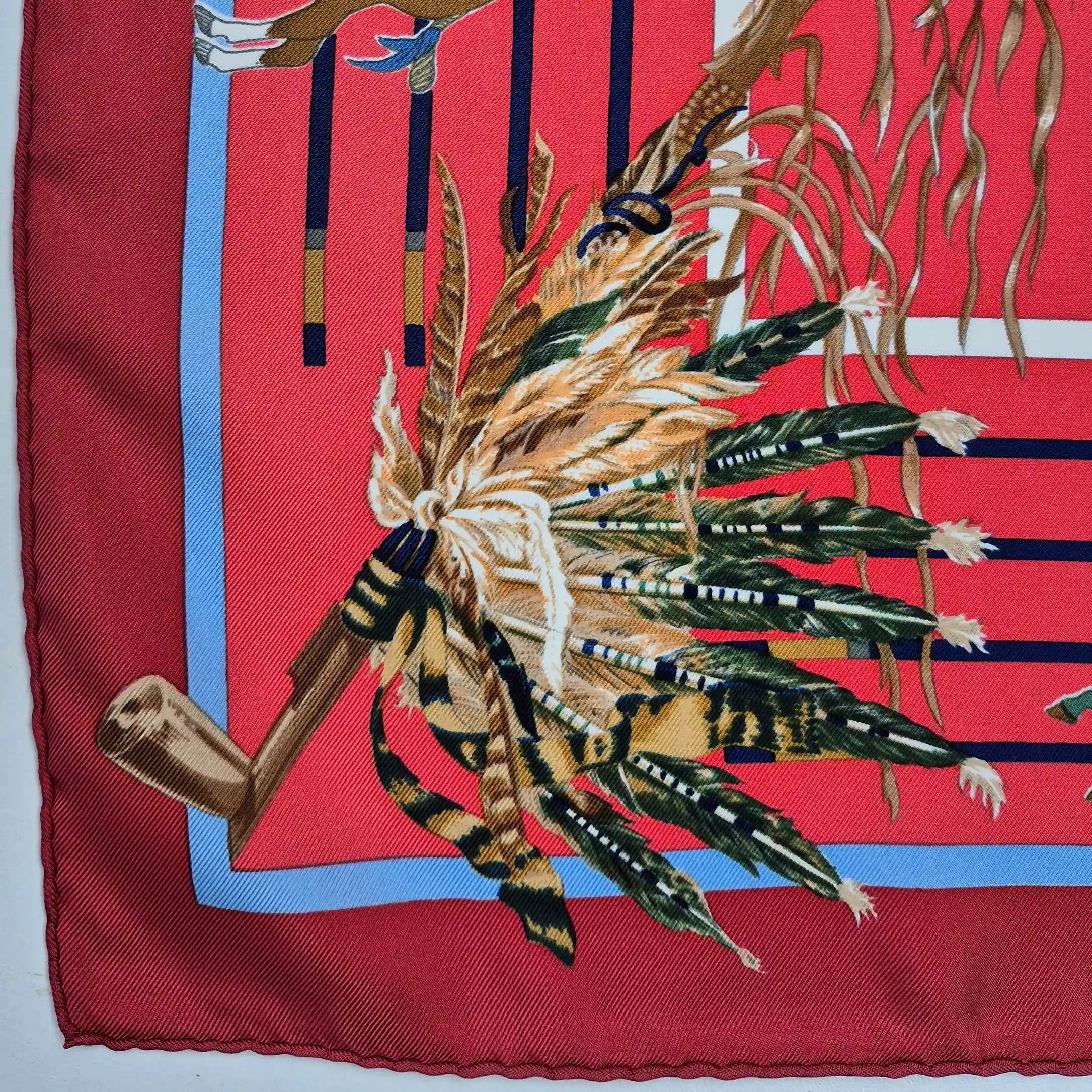 hermes pani la shar pawnee kermit oliver silk scarf red native american chief