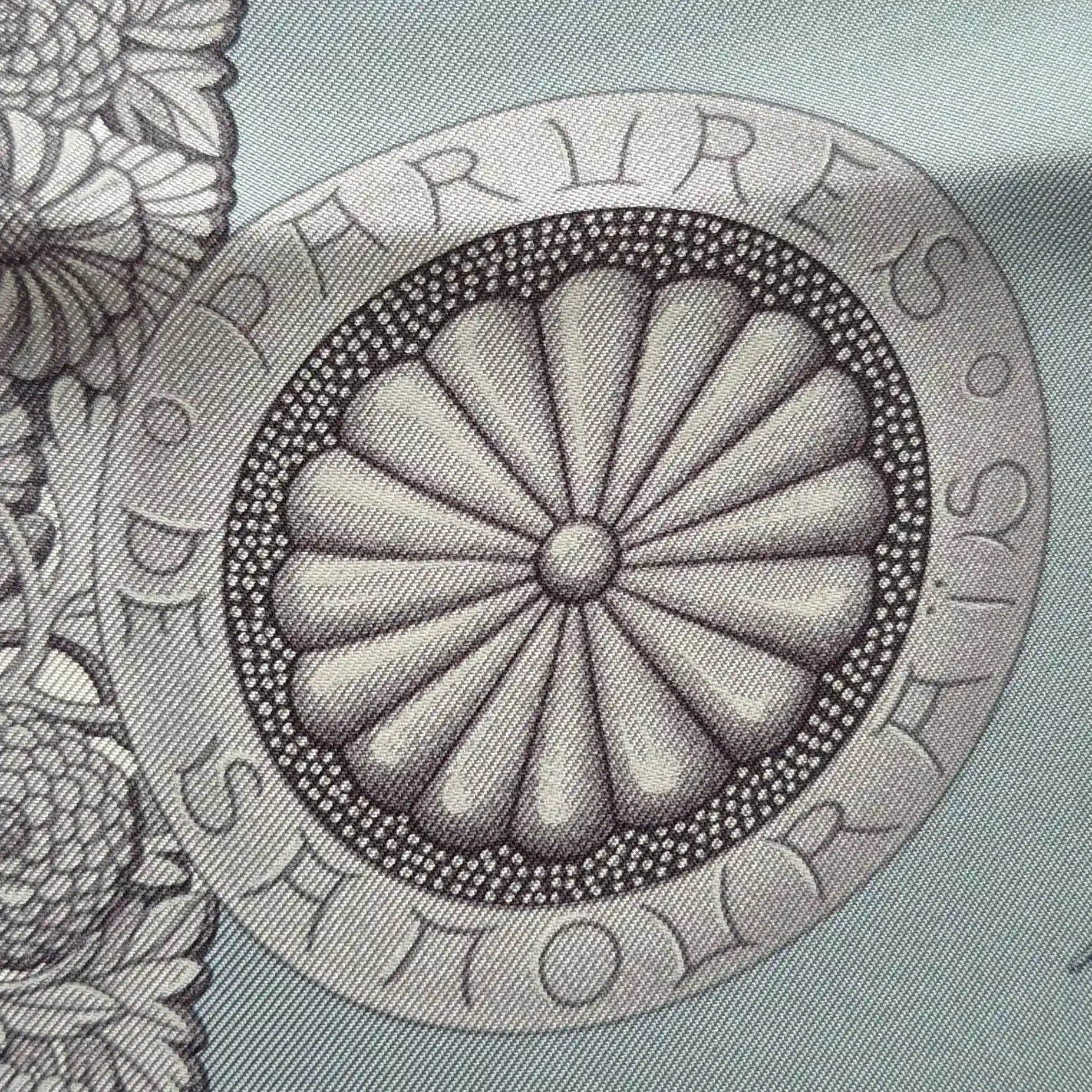 hermes parures des samourais aline honore silk scarf blue yellow japanese armor detail