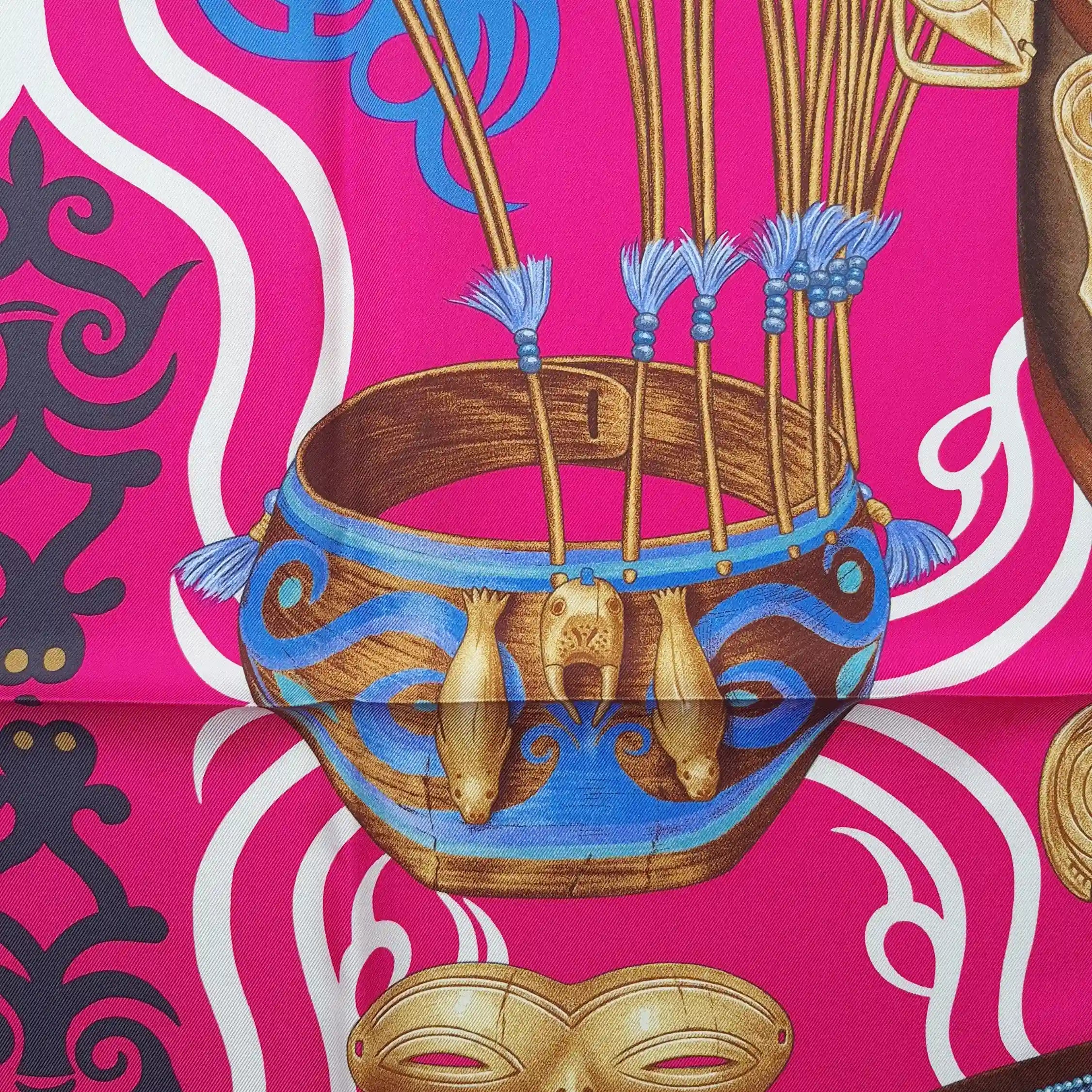 hermes regard de l arctique antoine tzapoff silk scarf pink fuchsia arctic shamanic