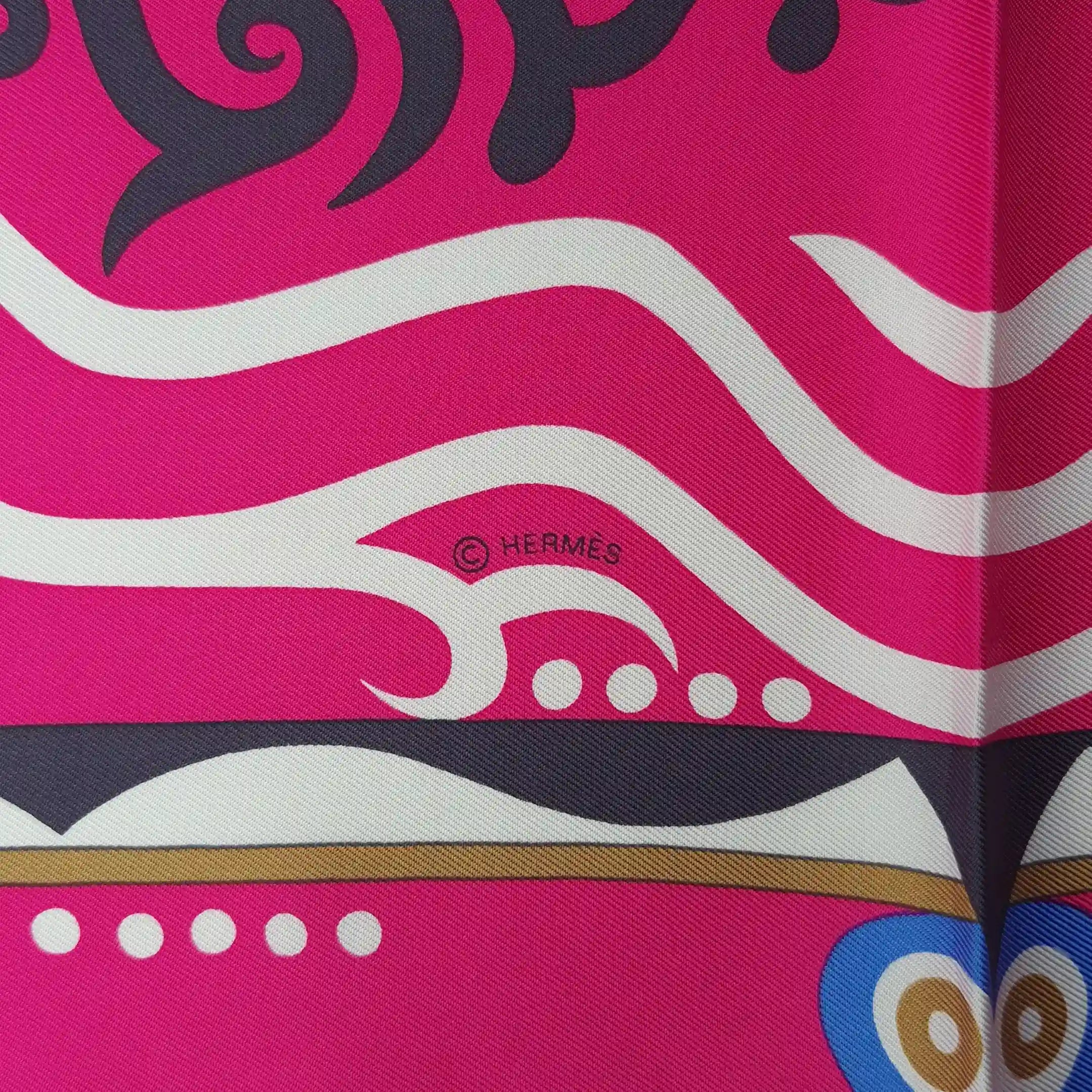 hermes regard de l arctique antoine tzapoff silk scarf pink fuchsia arctic shamanic