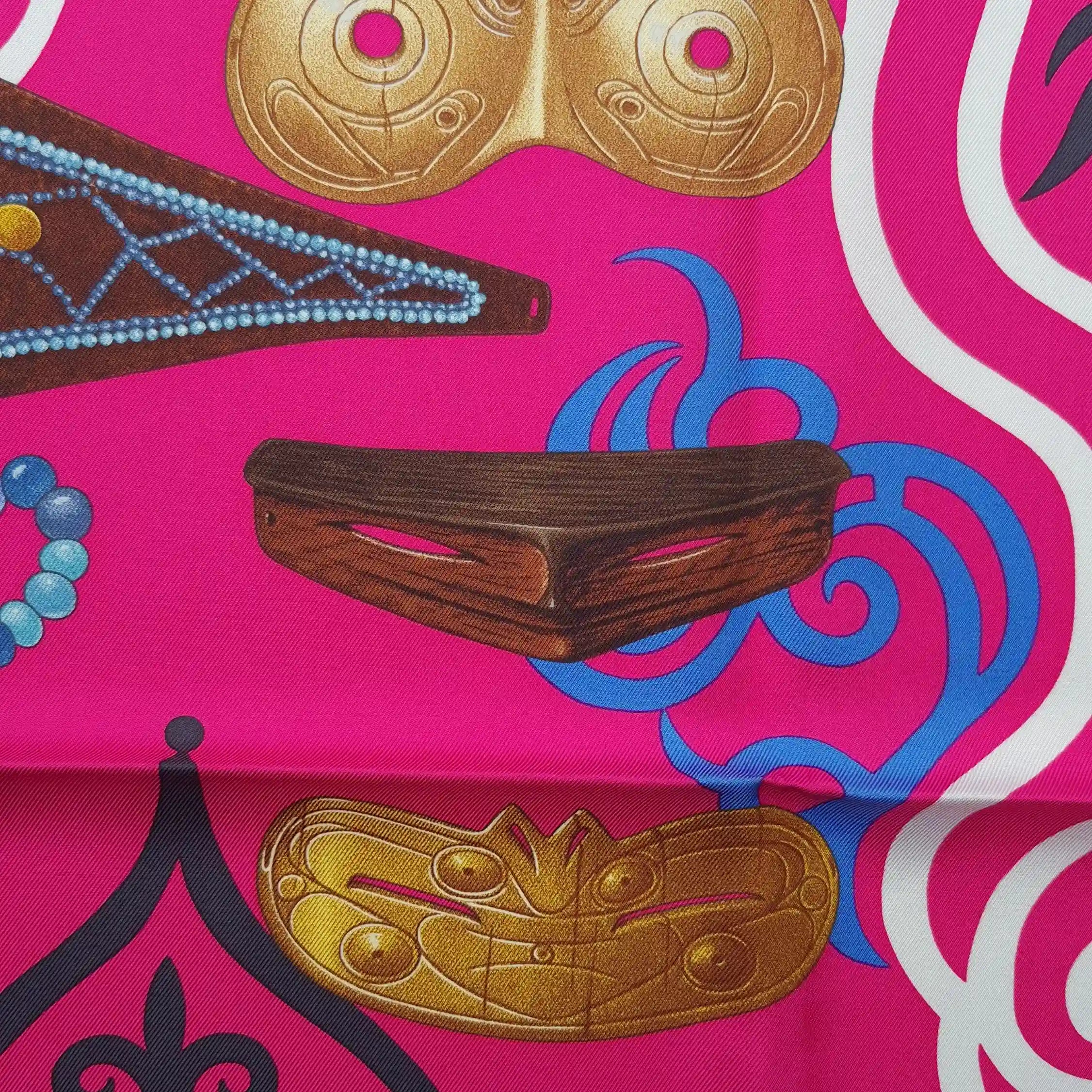 hermes regard de l arctique antoine tzapoff silk scarf pink fuchsia arctic shamanic