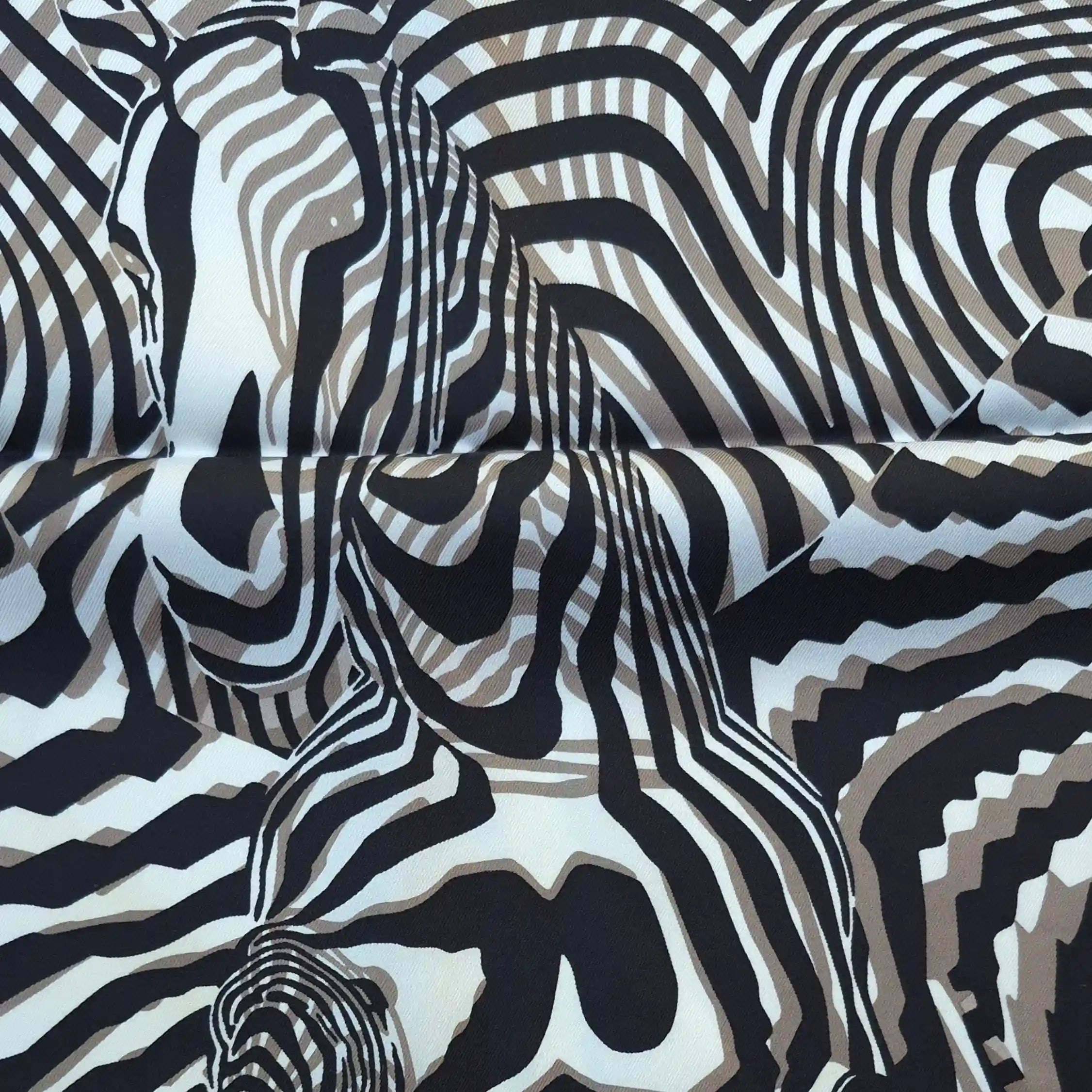 hermes ondes de chic rybaltchenko silk scarf black white op art waves abstract detail
