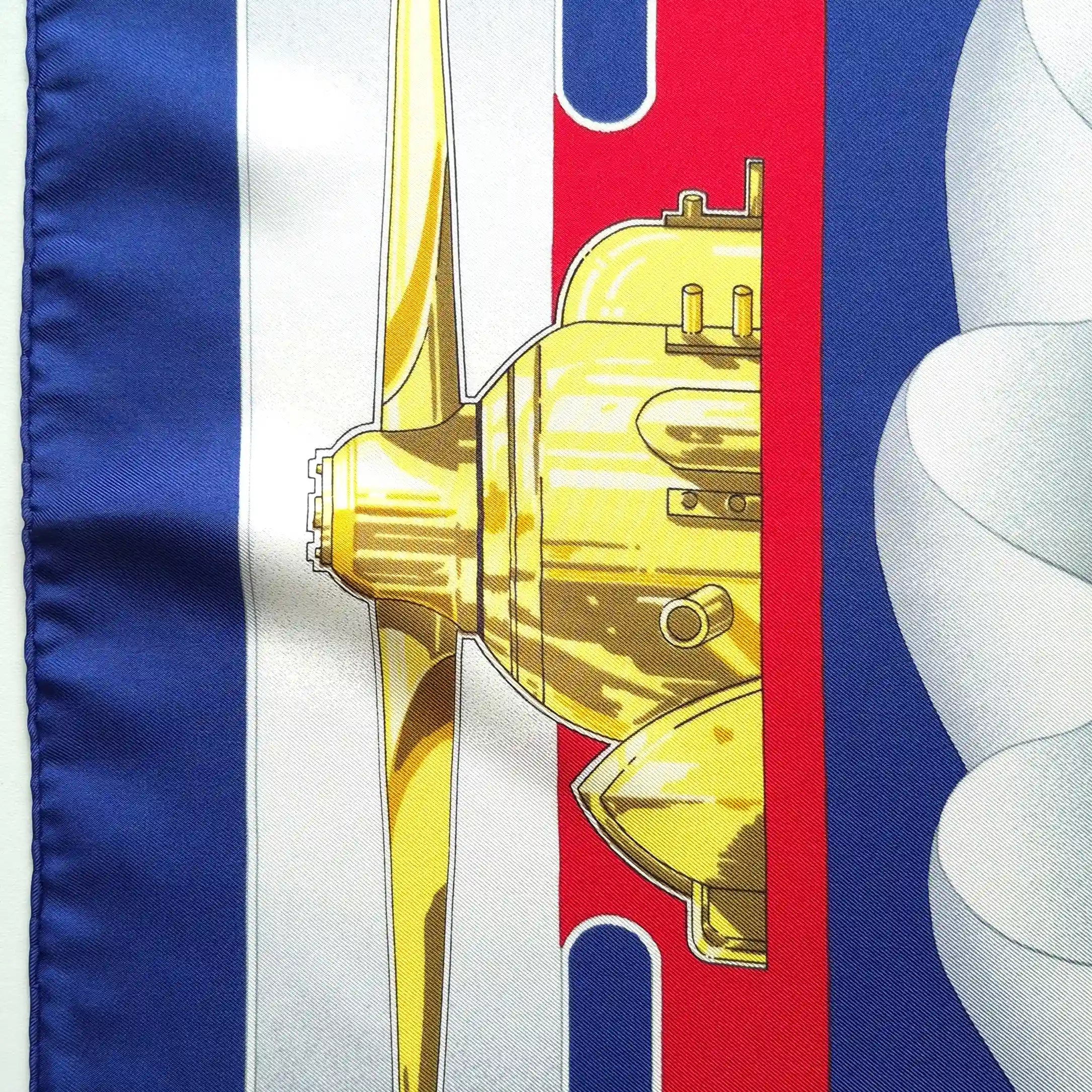 hermes air france silk scarf label tag detail