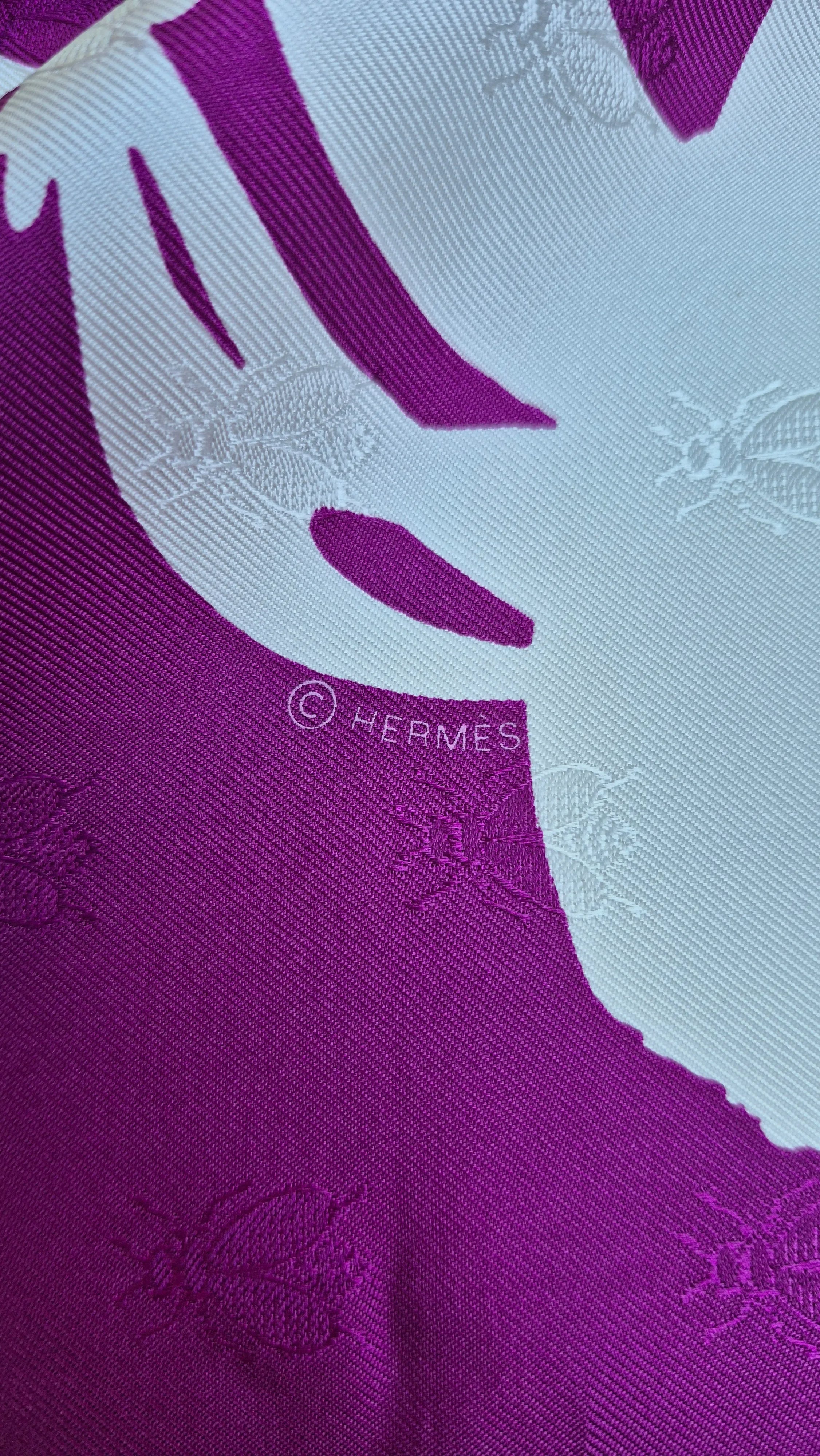hermes brides de gala hugo grygkar silk scarf purple white equestrian bridle