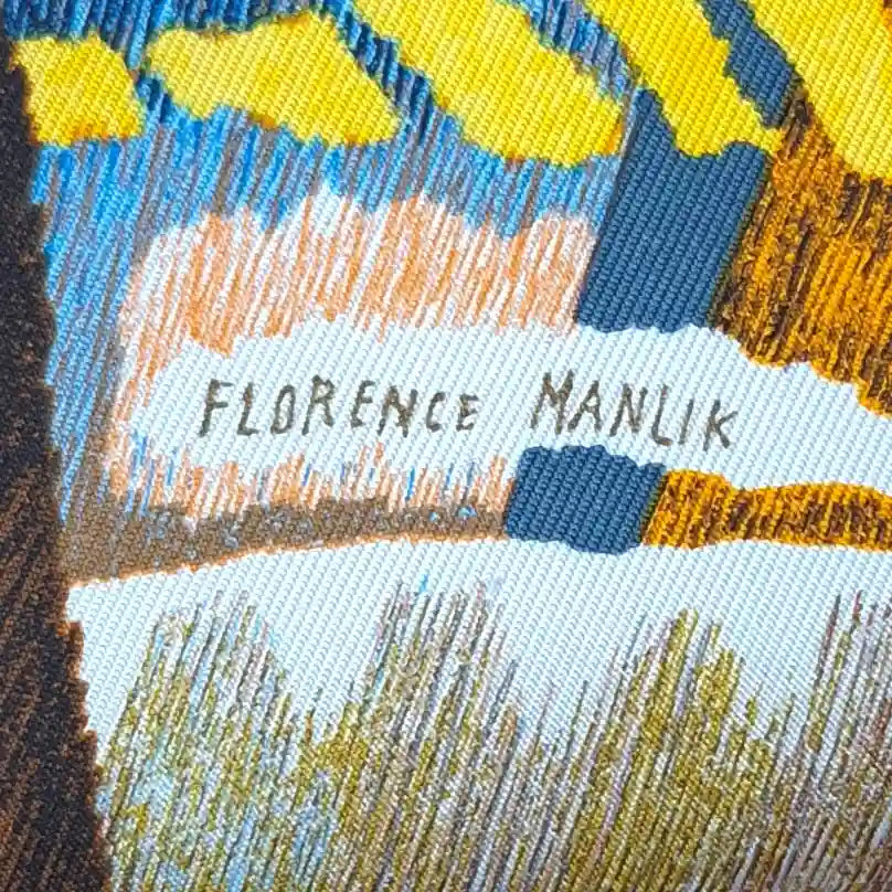 hermes le chat carre florence manlik silk scarf yellow brown tiger cat graphic detail
