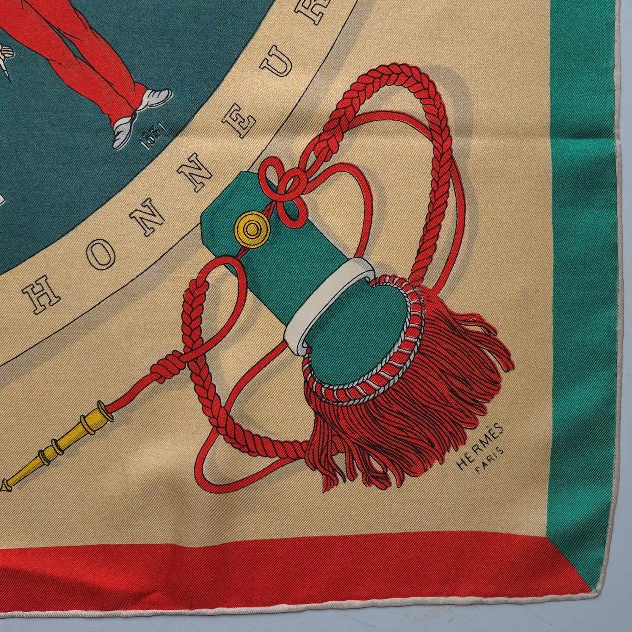 hermes a la gloire de la legion etrangere hugo grygkar 1951 silk scarf detail