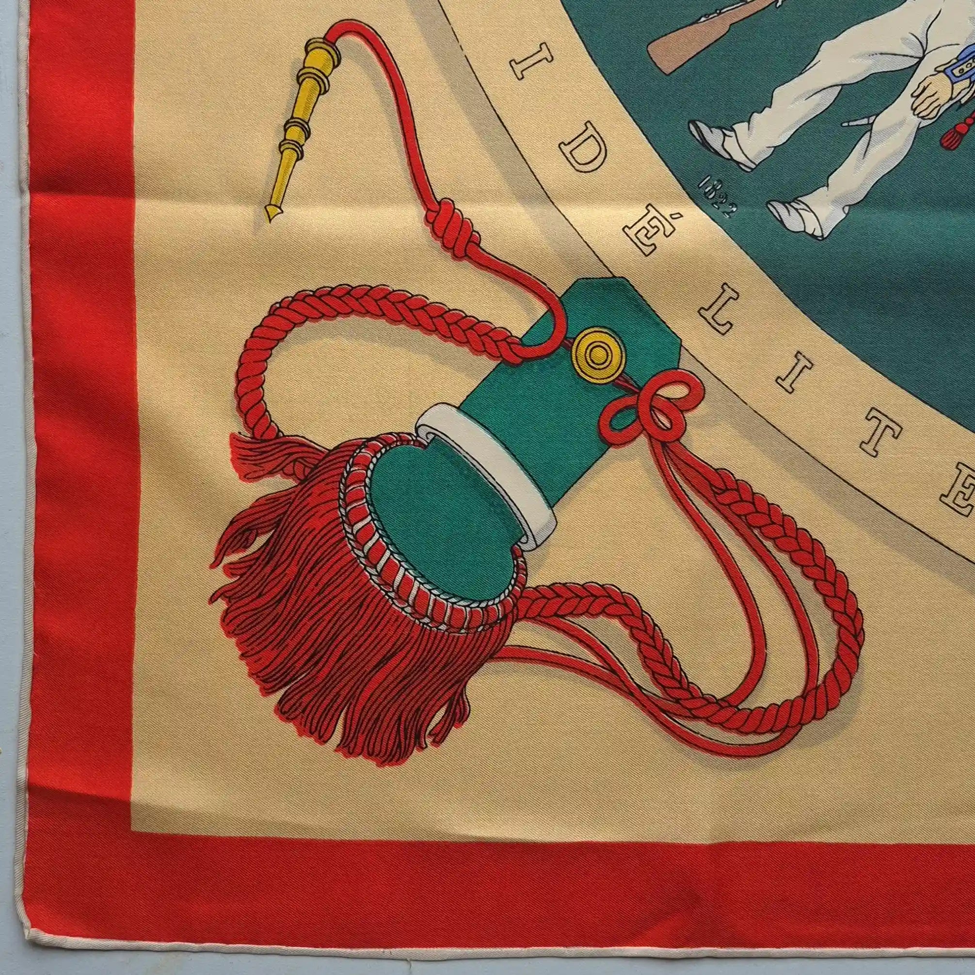 hermes a la gloire de la legion etrangere hugo grygkar 1951 silk scarf detail