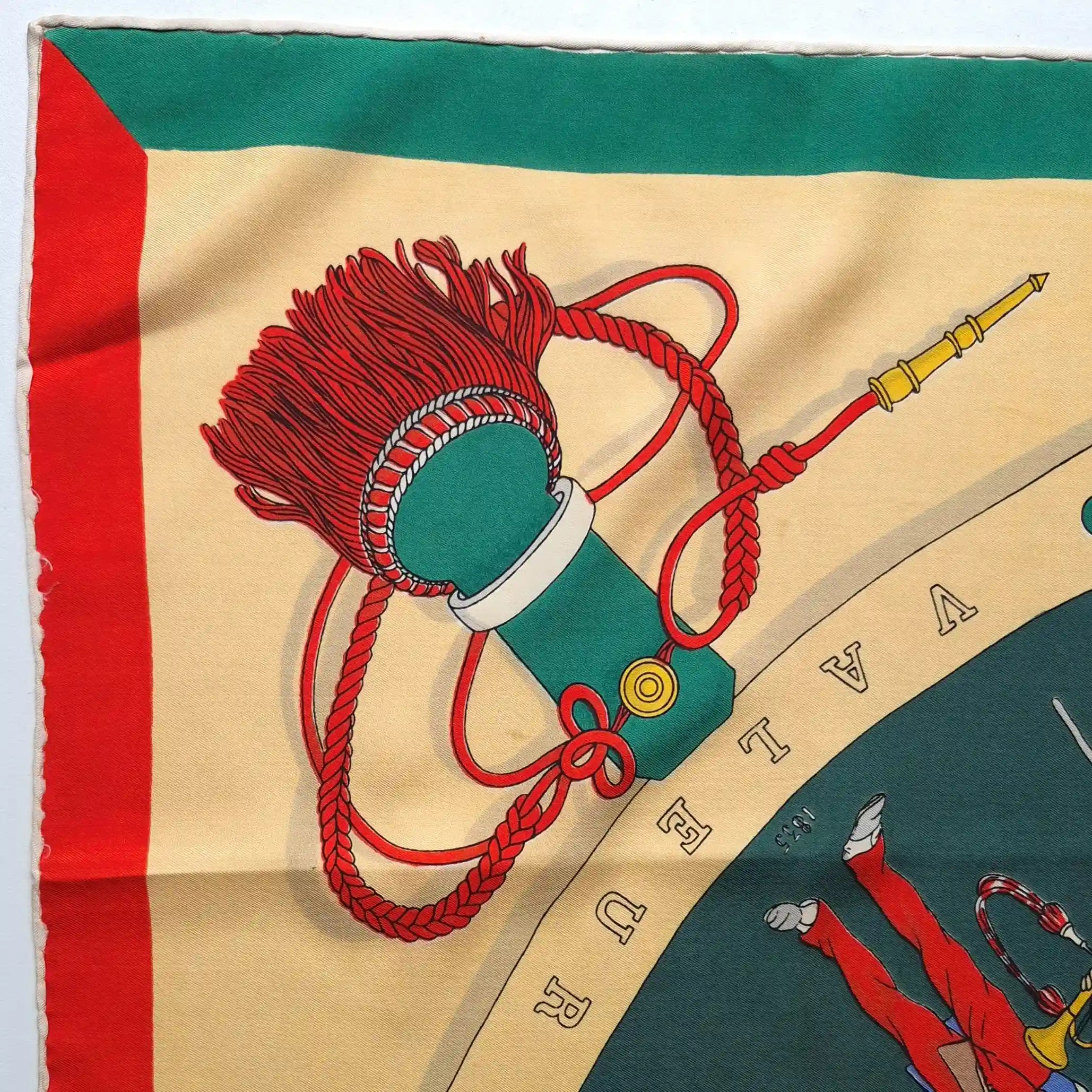 hermes a la gloire de la legion etrangere hugo grygkar 1951 silk scarf detail