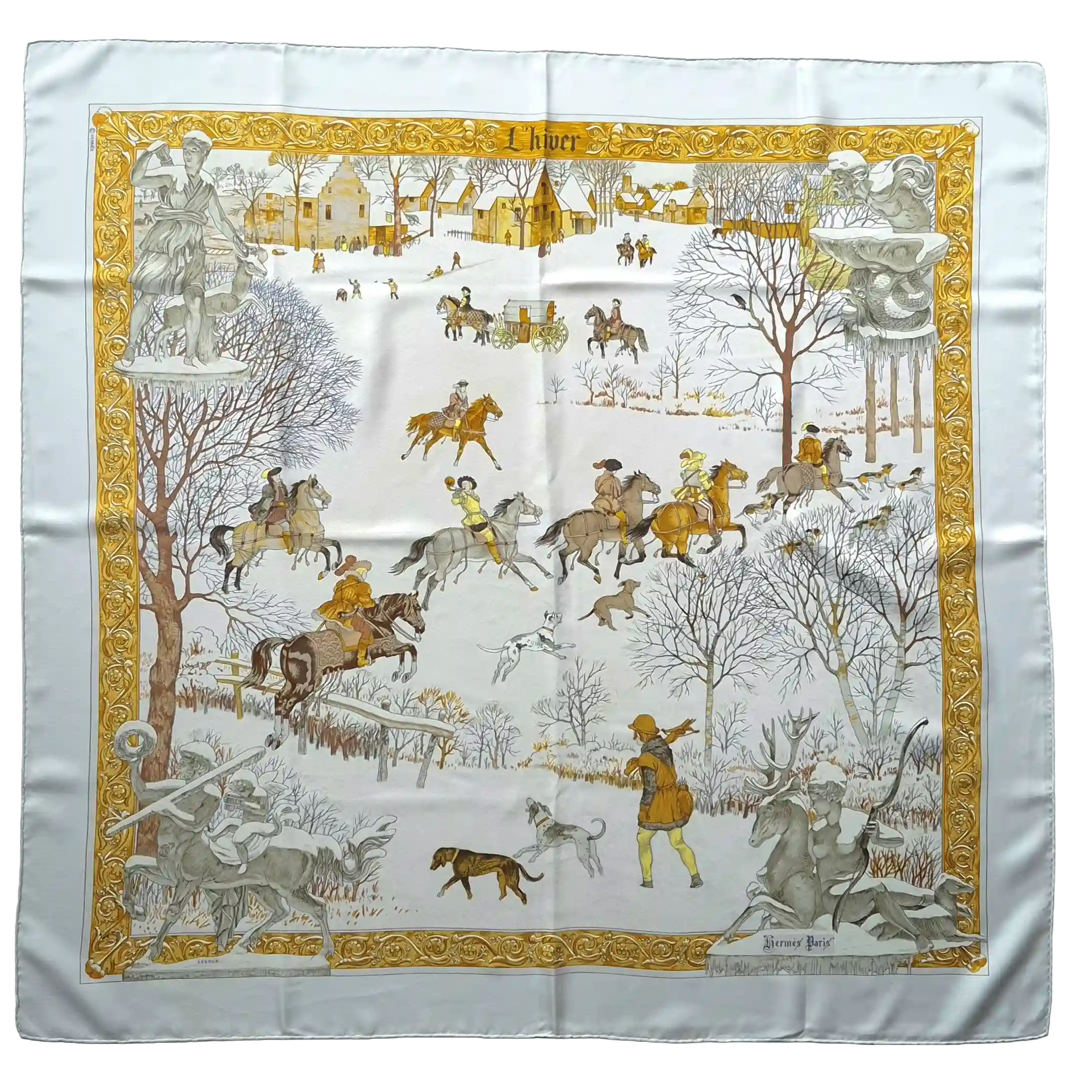 "L'Hiver" par Philippe Ledoux - réédition de 1995 - Soie Twill 90x90
