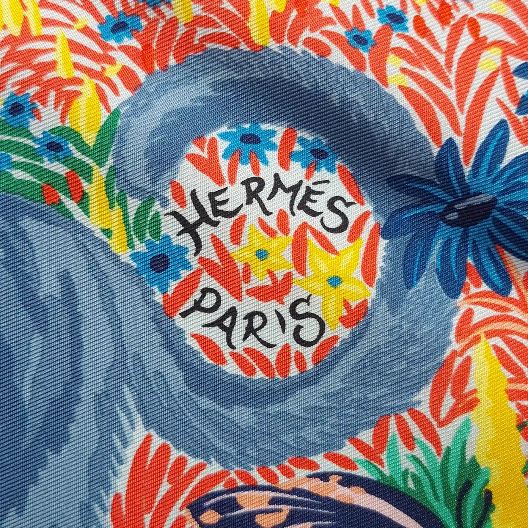 hermes into the canadian wild alice shirley silk scarf red blue canadian wilderness detail