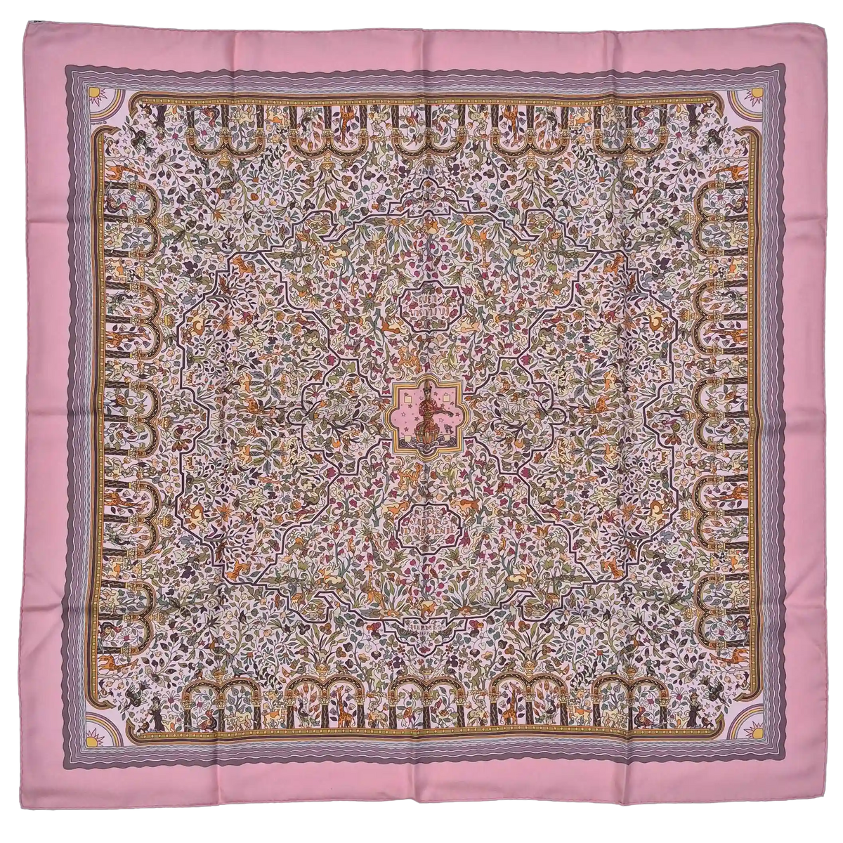 hermes jardin d armenie karen petrossian silk scarf pink multicolor armenian persian garden