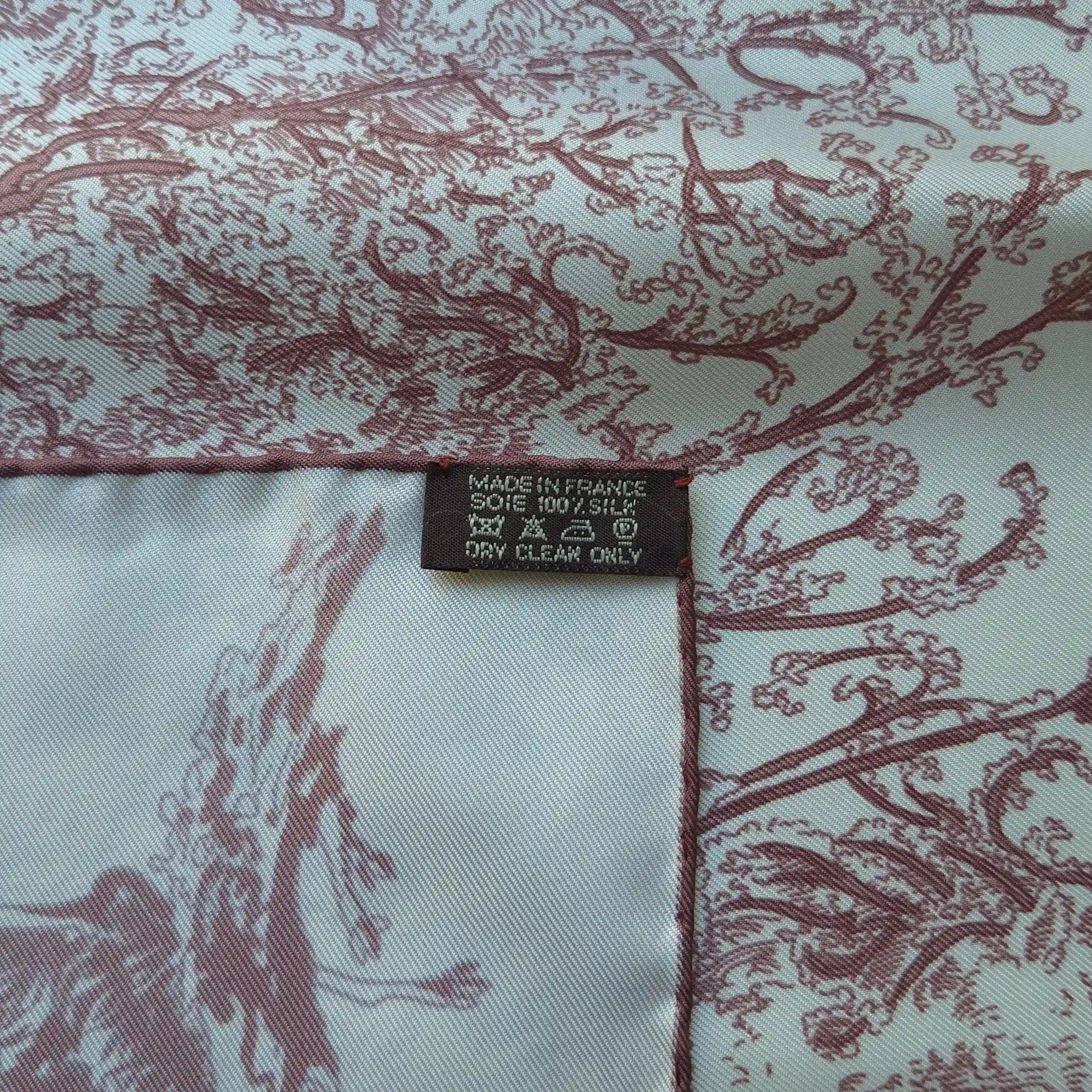 hermes jardin metamorphoses francois houtin white pink silk scarf 90cm 2010 detail