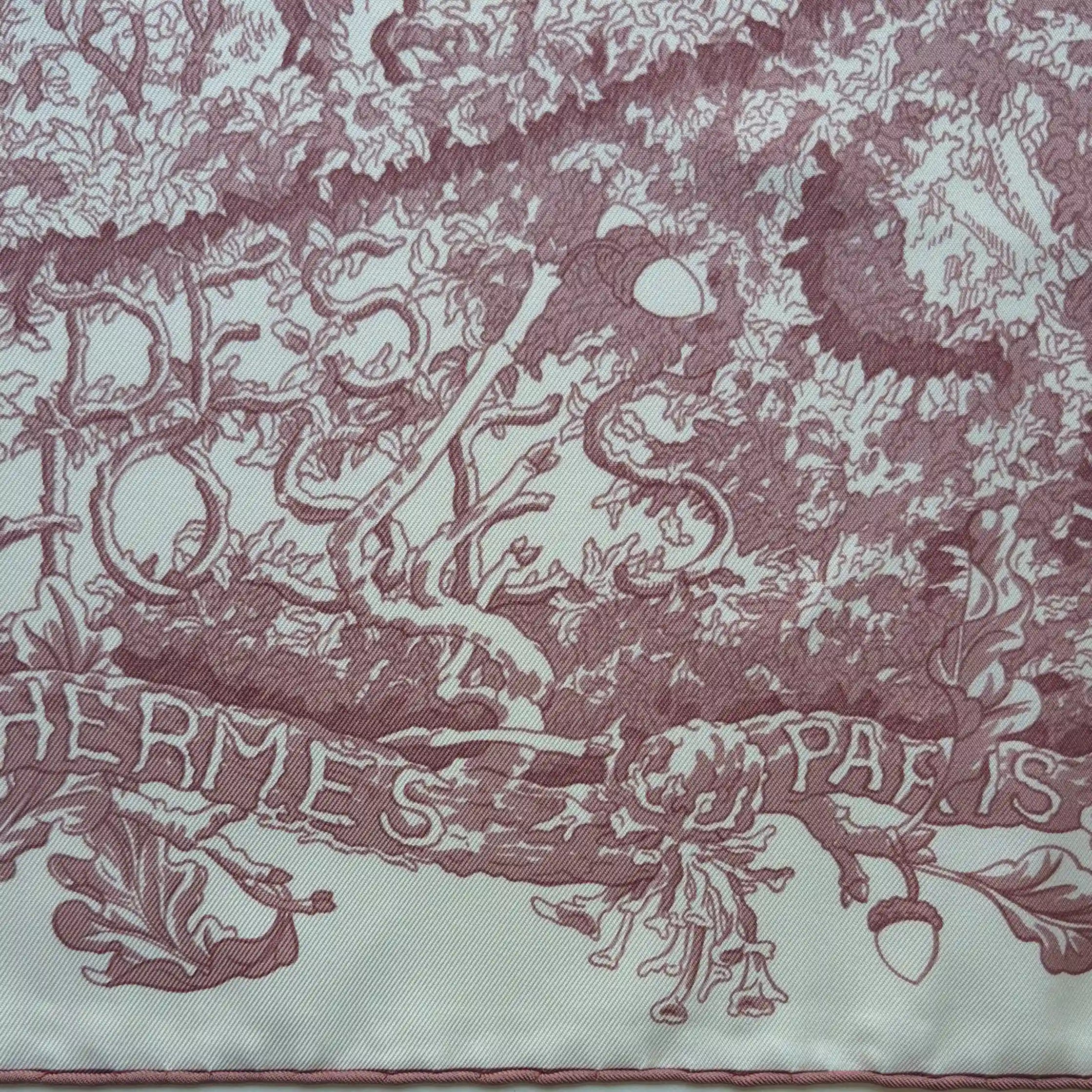 hermes jardin metamorphoses francois houtin white pink silk scarf 90cm 2010 detail