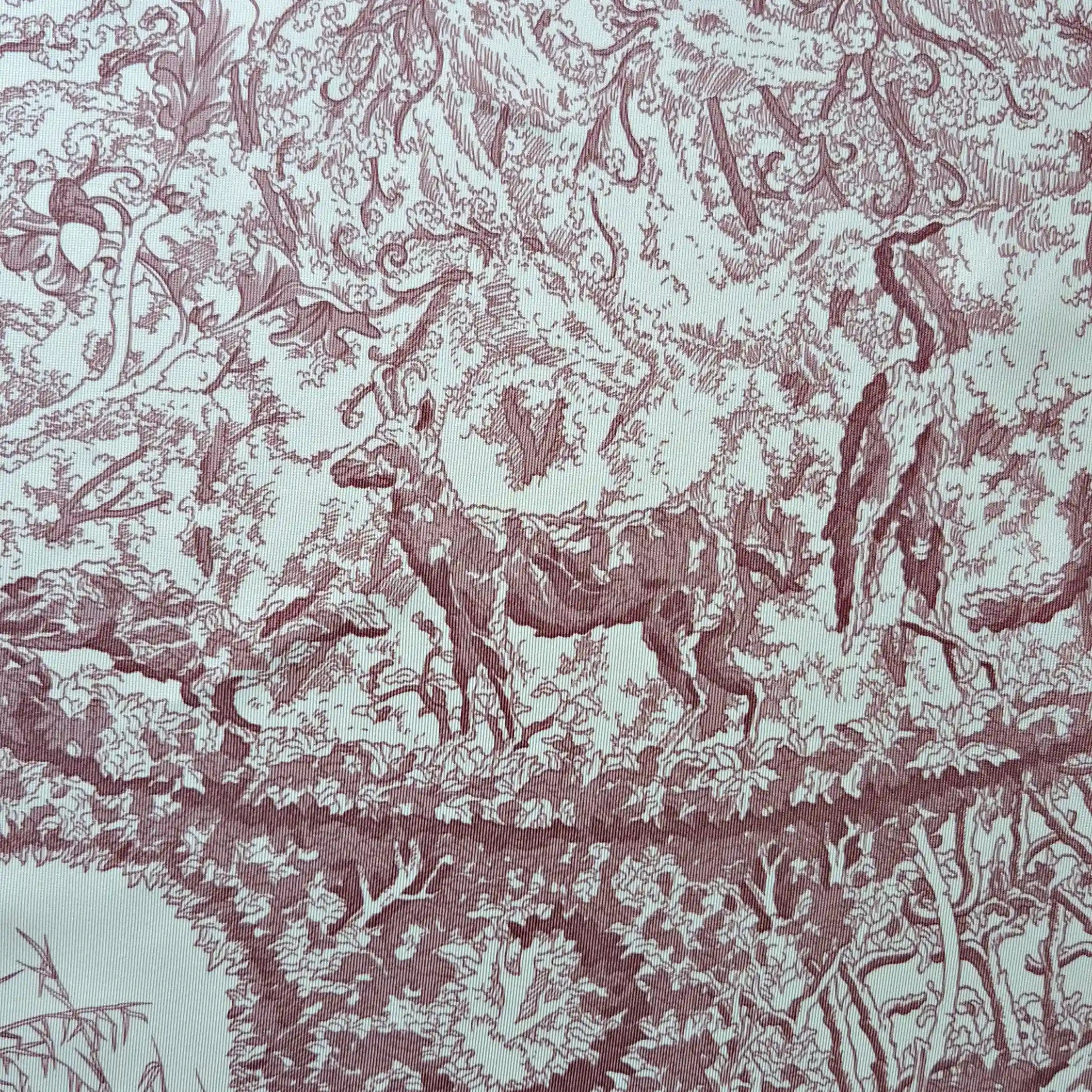hermes jardin metamorphoses francois houtin white pink silk scarf 90cm 2010 detail
