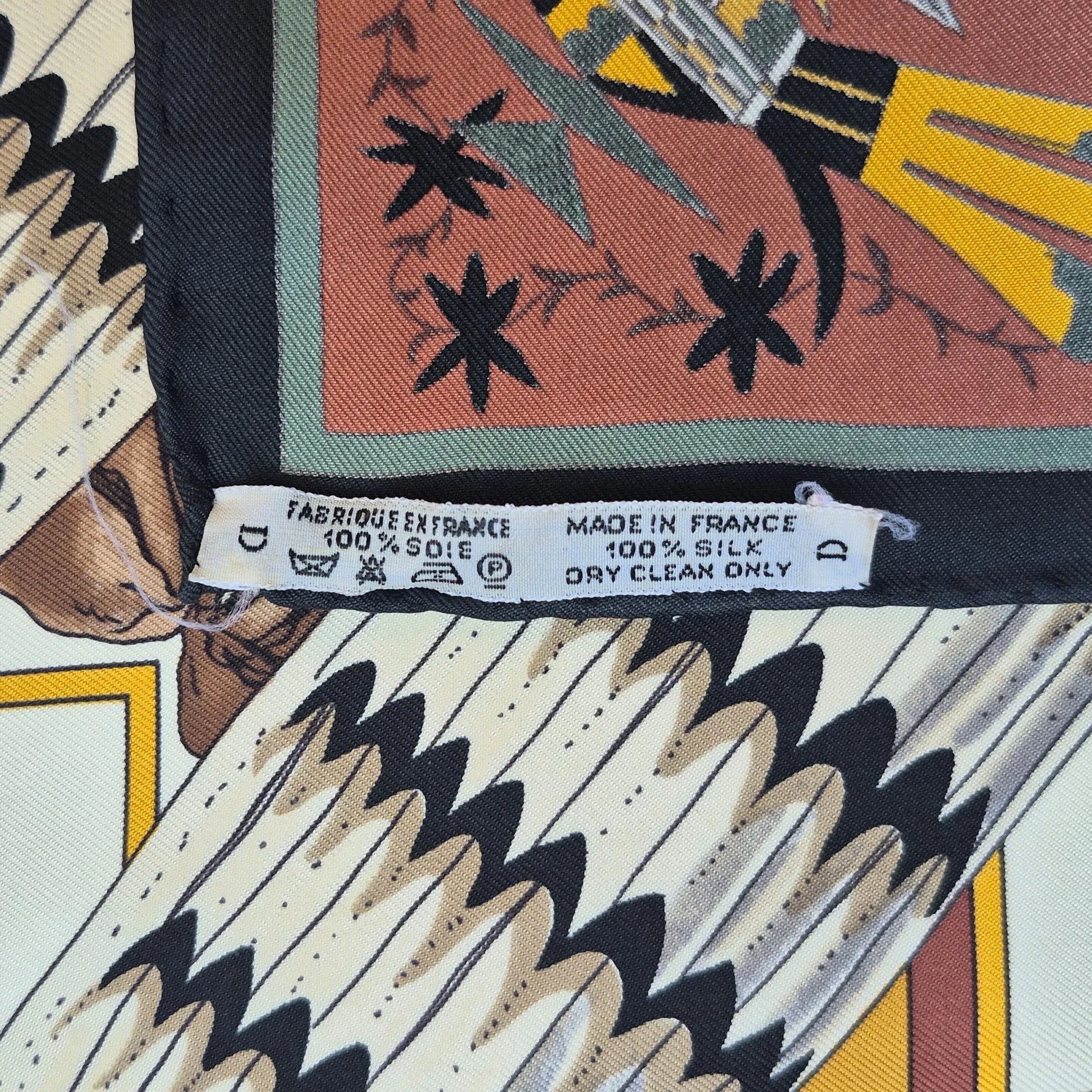 hermes kachina kermit oliver silk scarf ivory multicolor native american hopi zuni