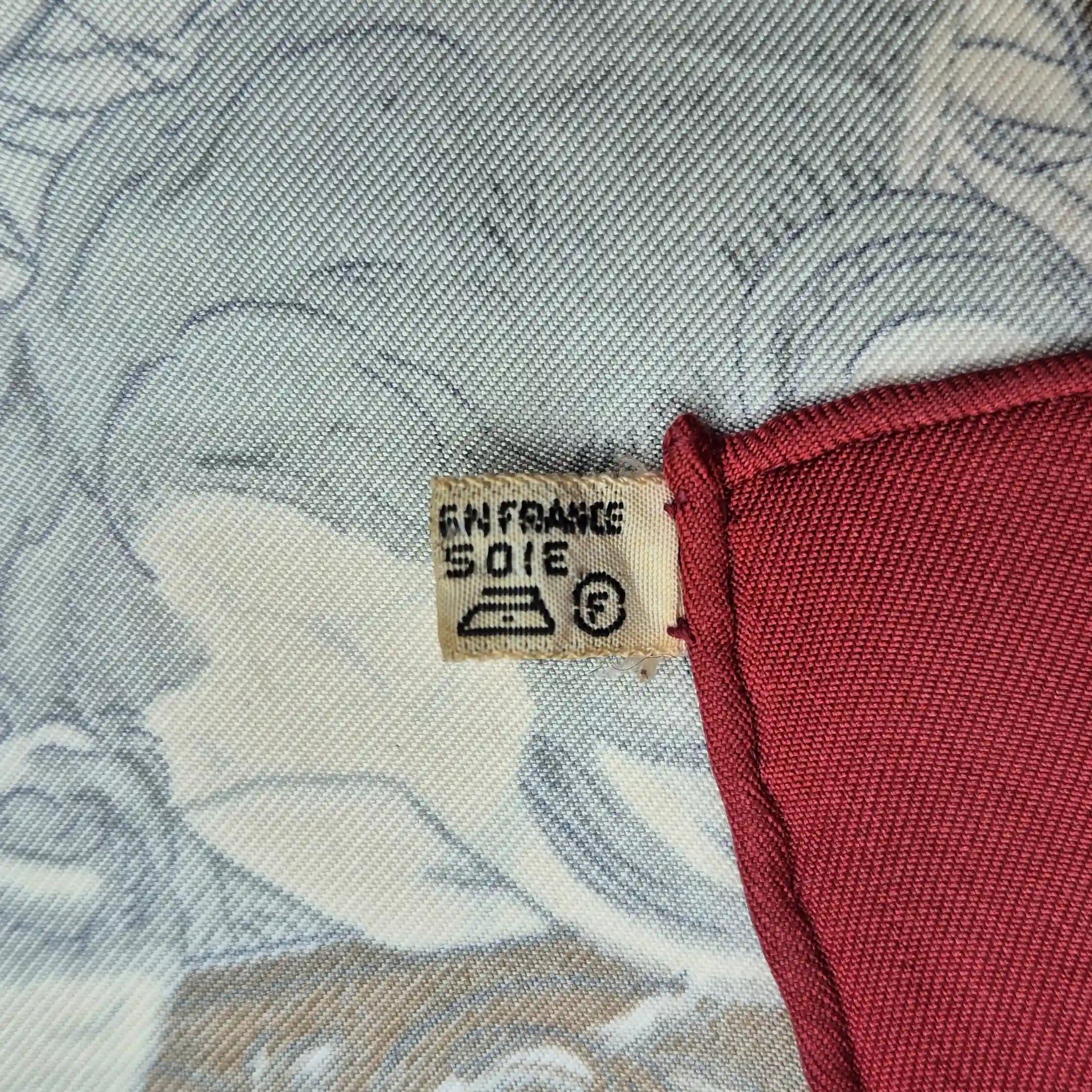 hermes l hiver philippe ledoux silk scarf red white winter hunting scene