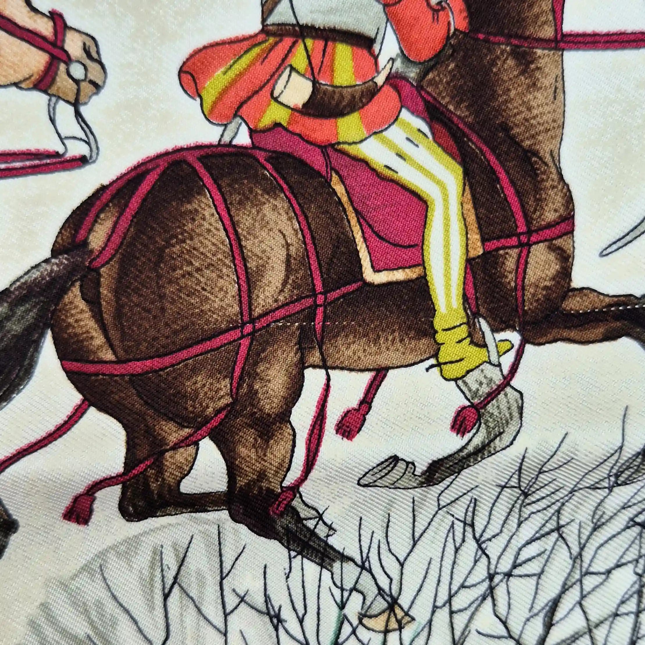 hermes l hiver philippe ledoux silk scarf red white winter hunting scene