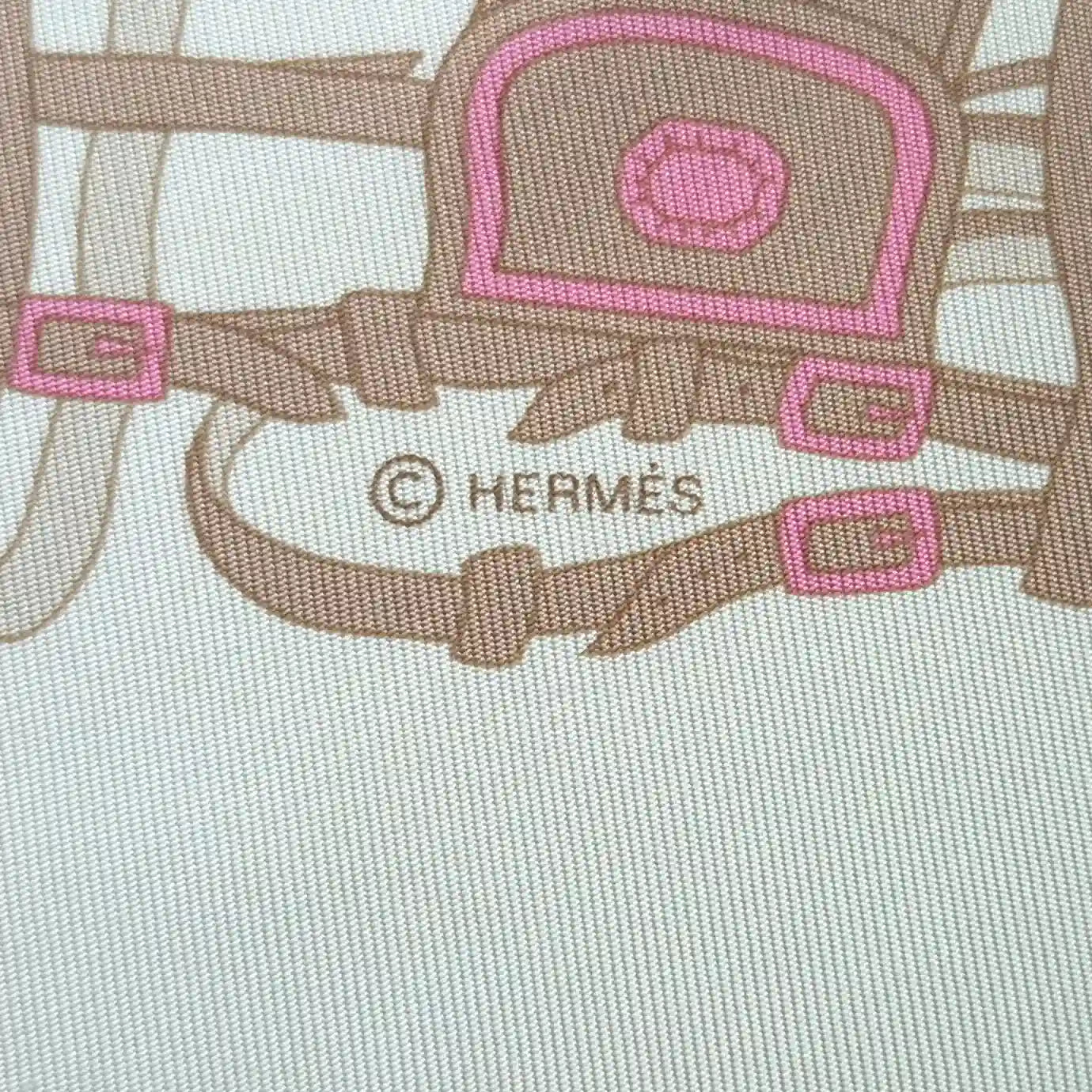 hermes paris qui roule hugo grygkar silk scarf white pink carriages paris detail