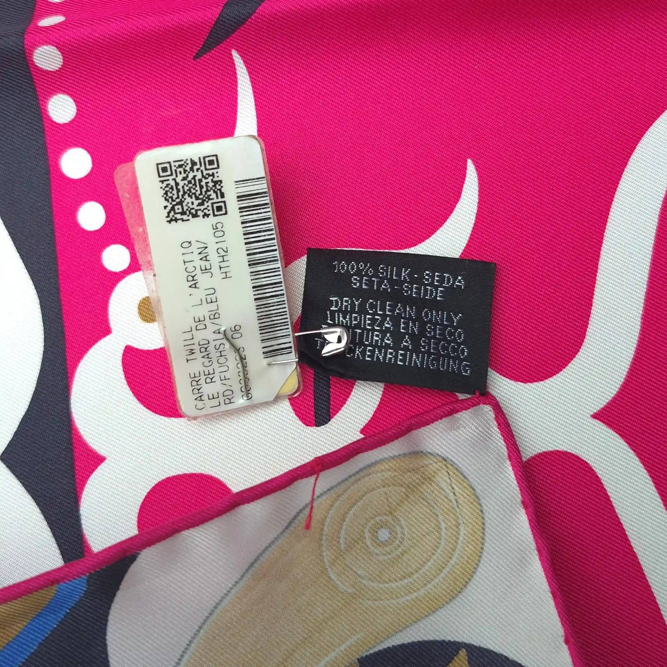 hermes regard de l arctique antoine tzapoff silk scarf pink fuchsia arctic shamanic detail