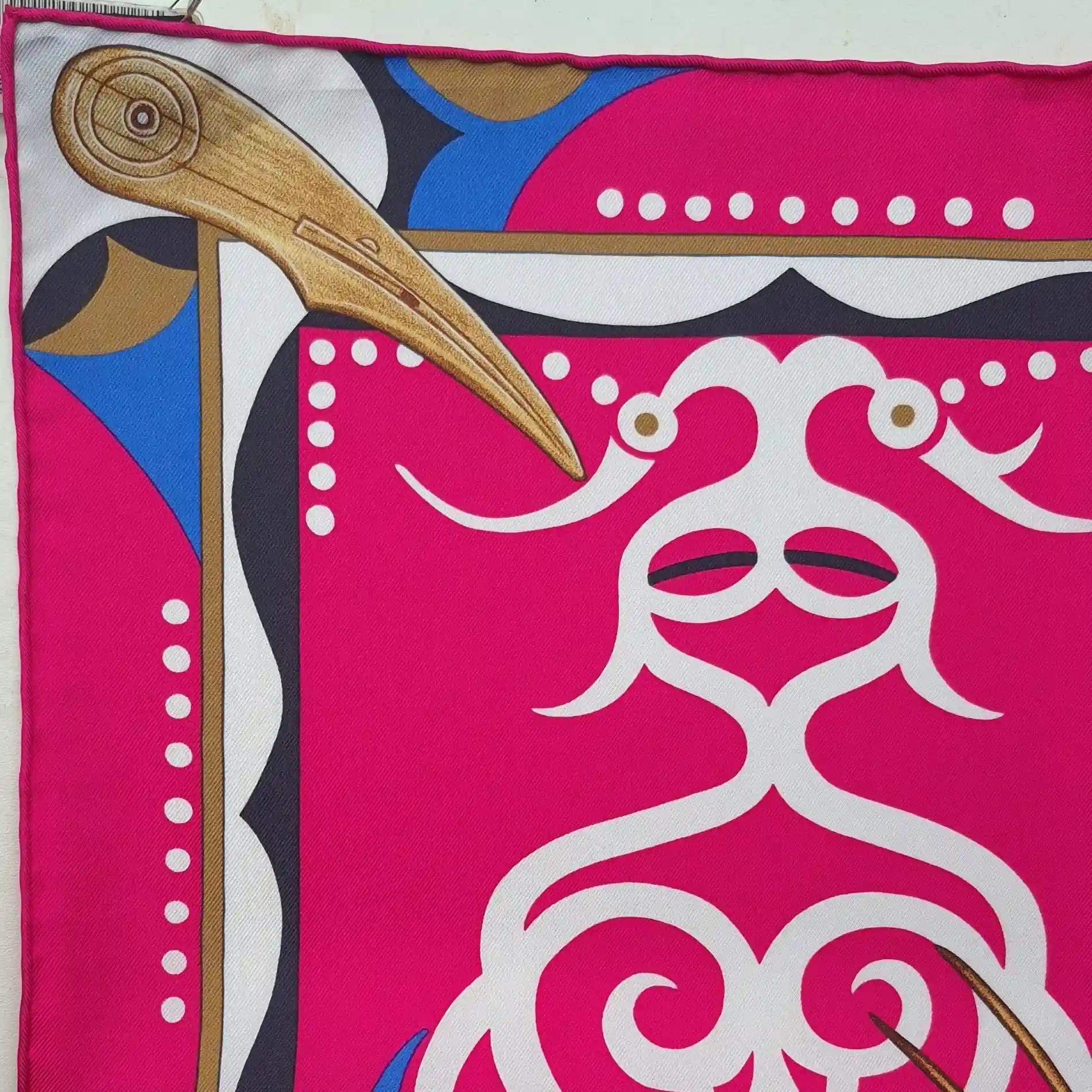 hermes regard de l arctique antoine tzapoff silk scarf pink fuchsia arctic shamanic