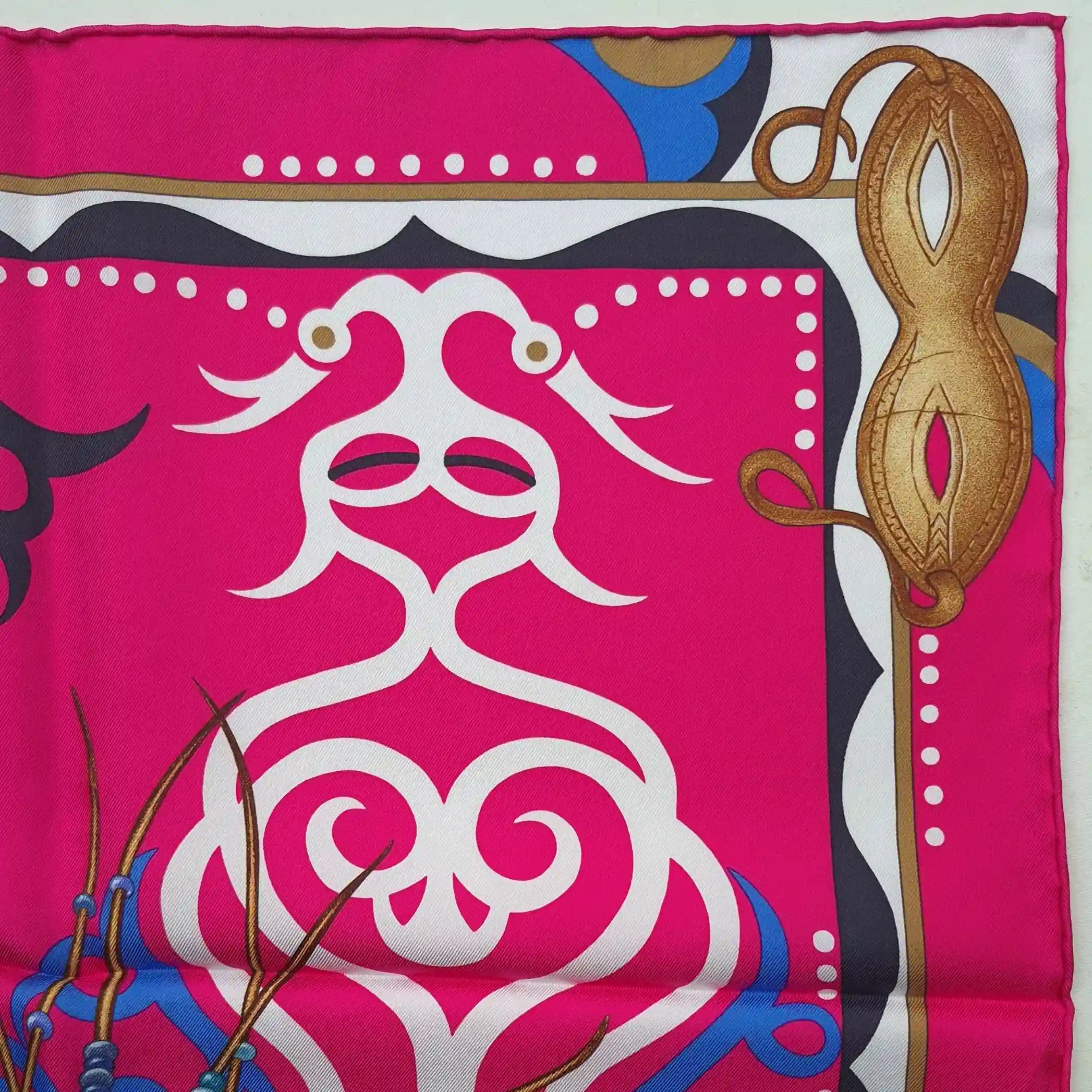 hermes regard de l arctique antoine tzapoff silk scarf pink fuchsia arctic shamanic