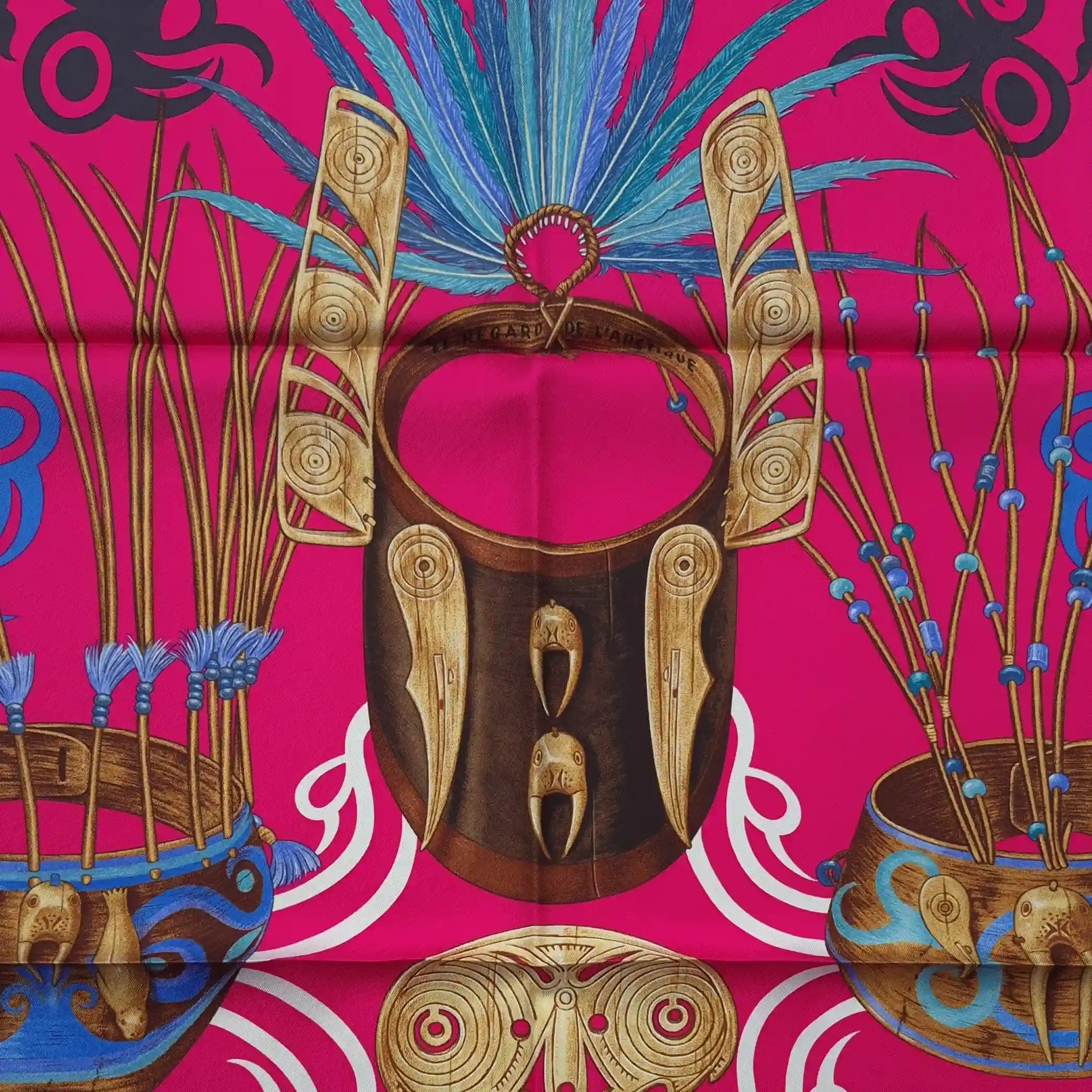 hermes regard de l arctique antoine tzapoff silk scarf pink fuchsia arctic shamanic