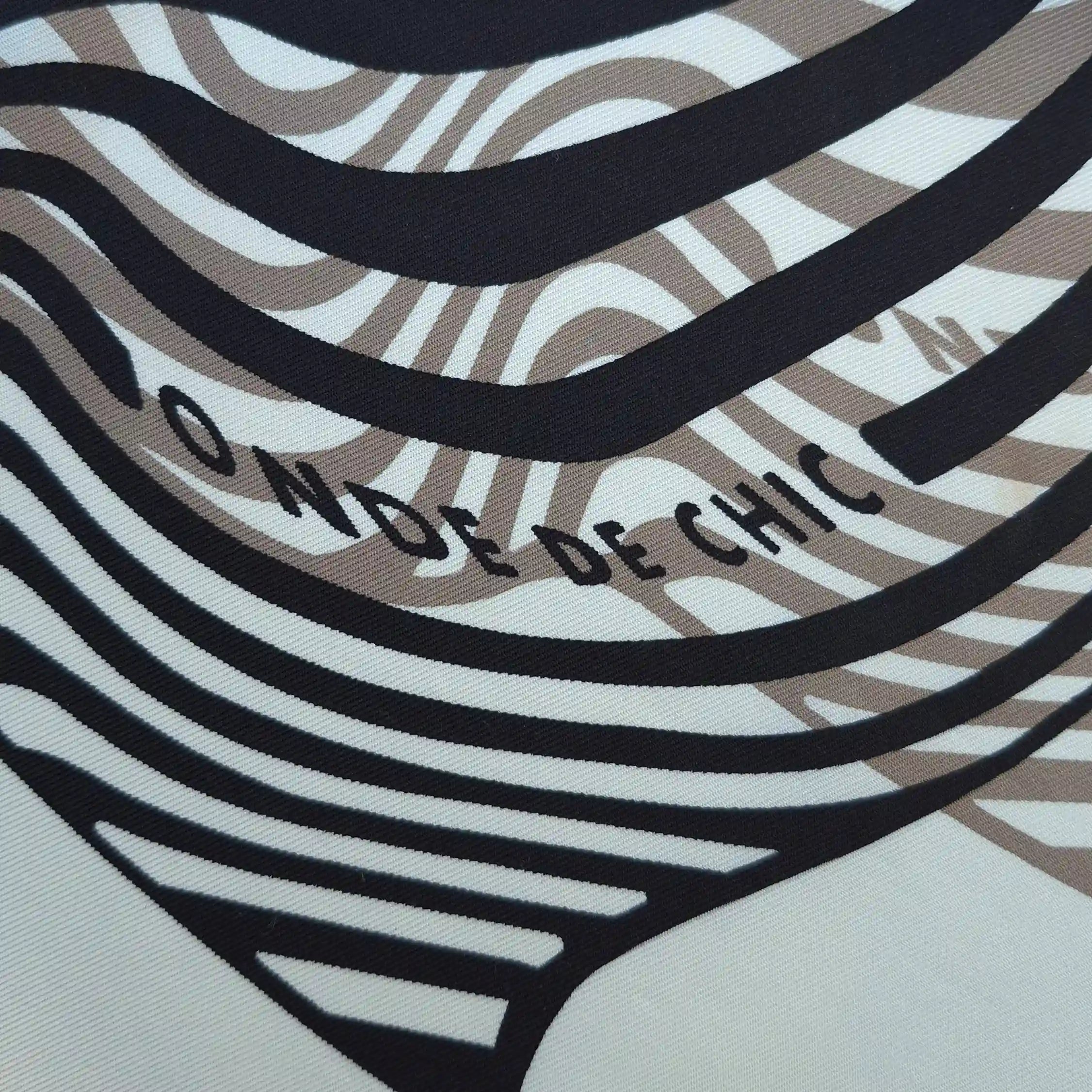 hermes ondes de chic rybaltchenko silk scarf black white op art waves abstract detail