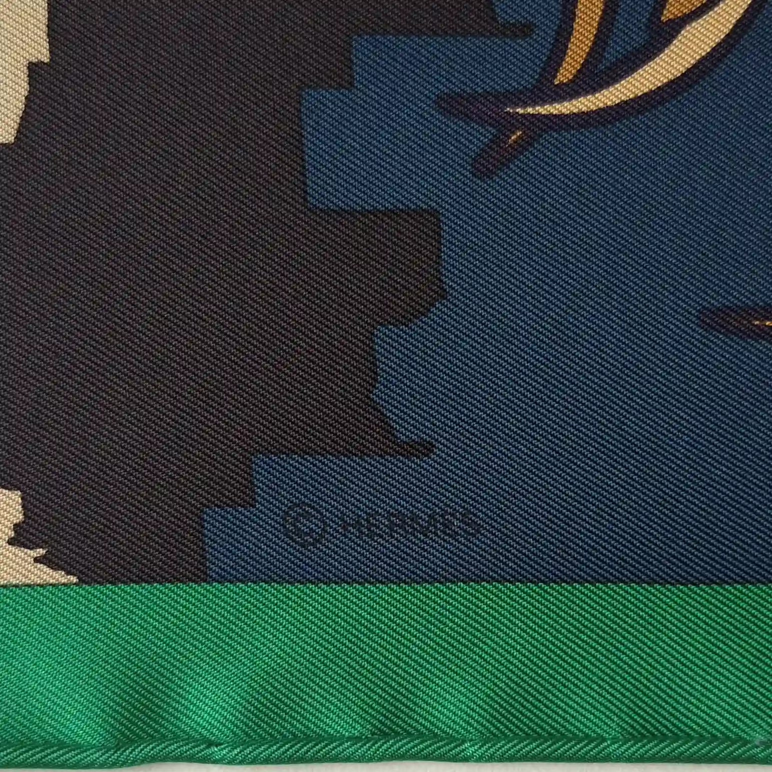 hermes space shopping au faubourg silk scarf blue red pop art ufo horse superhero detail