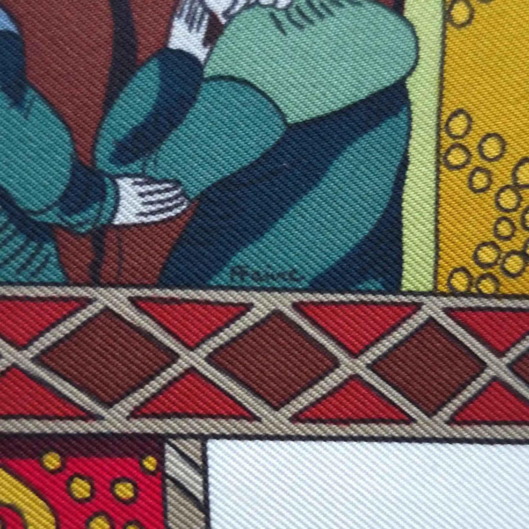hermes le tarot annie faivre silk scarf red tarot cards esoteric detail